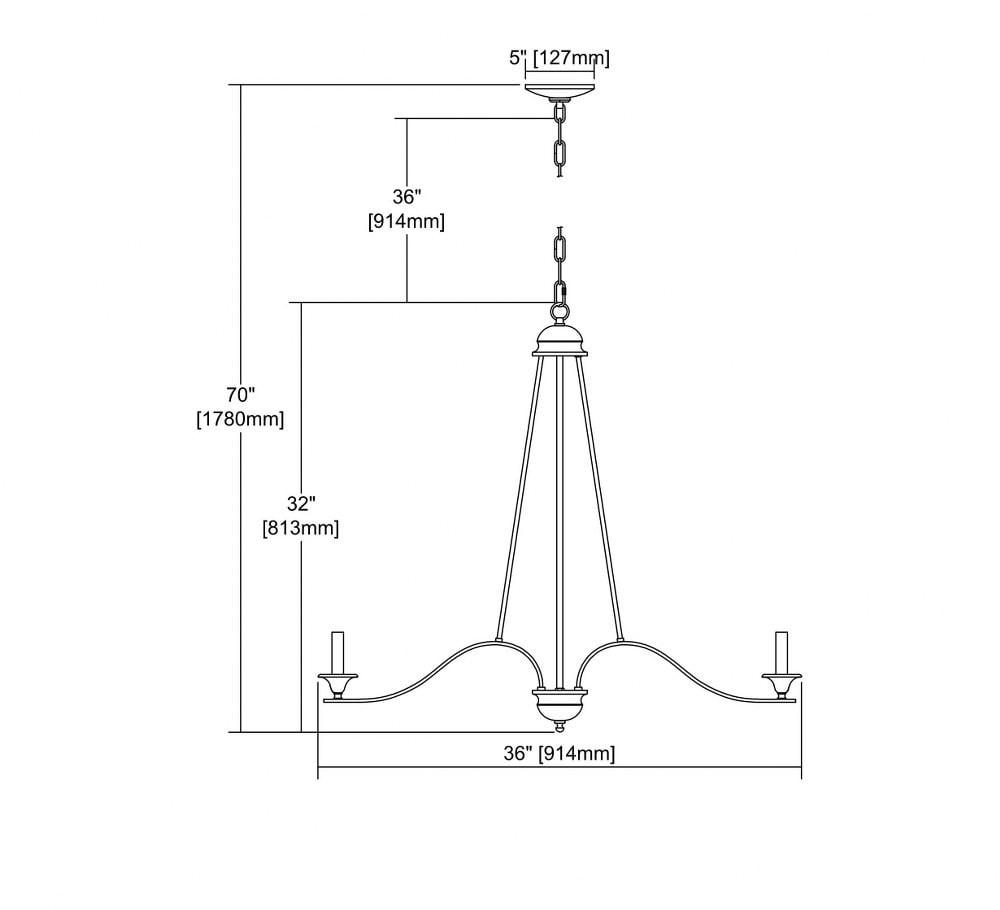 Elk Home 36-Inch Wide Farmington Chandelier. Oil Rubbed Bronze
