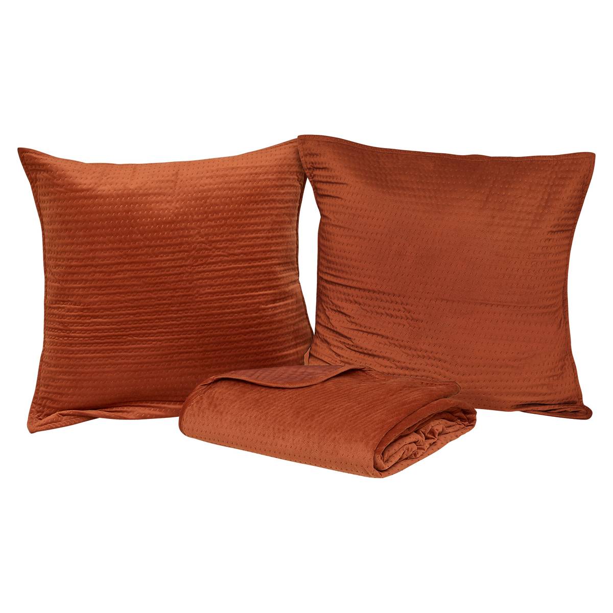 Bedspread and 2 pillowcases "Lilou" Terracotta, 260x240 cm