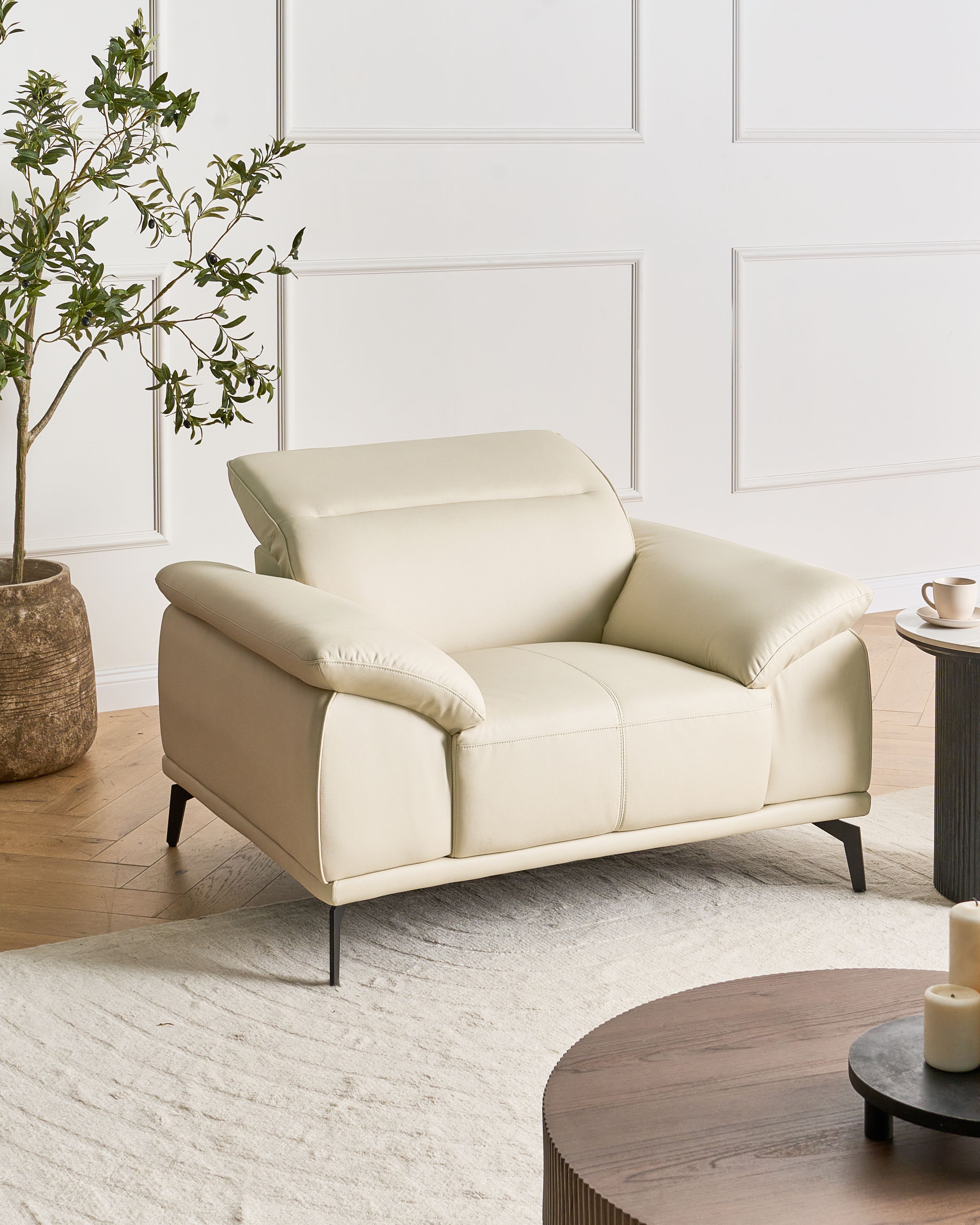 Armchair VEJEN Faux Leather Beige