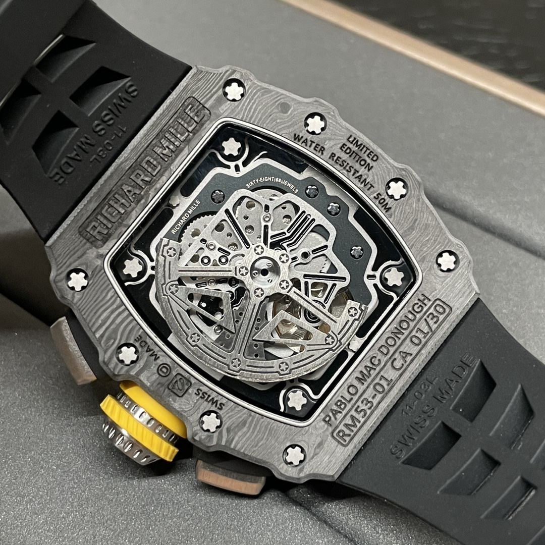 Best Richard Mille RM 11-03 Replica Watch For Men �C Swiss Movement, Skeleton Dial, Carbon Fiber Case - Top club