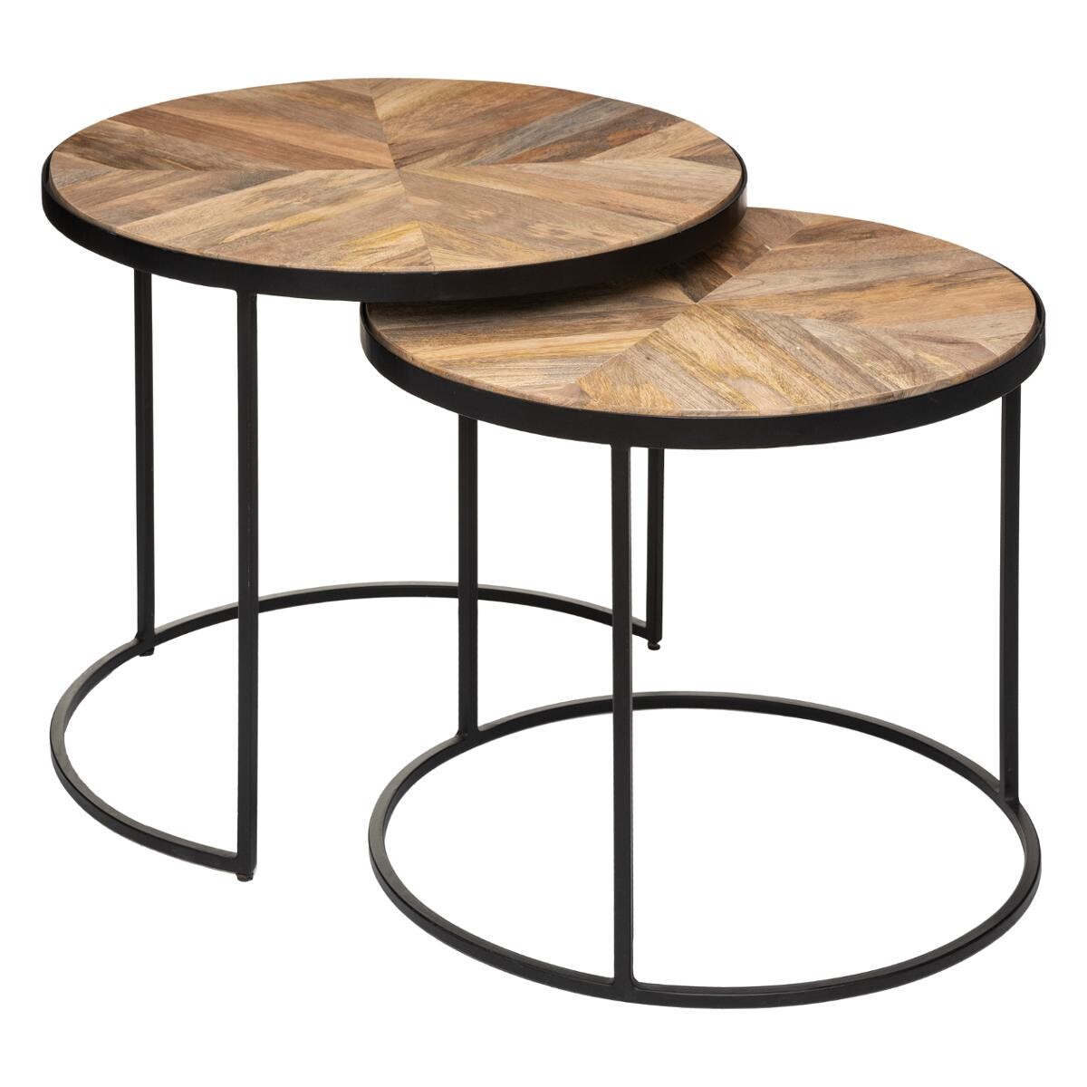 Nesting tables "Basile" Mango wood, D.51/56 cm