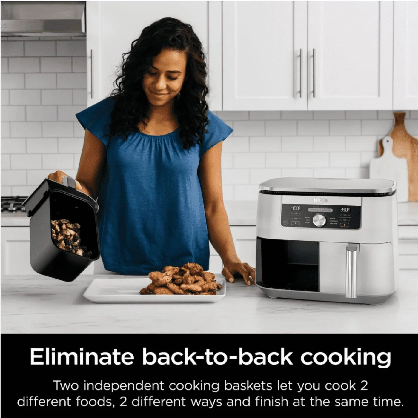 Ninja Foodi 6-in-1, 8 Quart 2-Basket Air Fryer with DualZone Technology -White - Image 5
