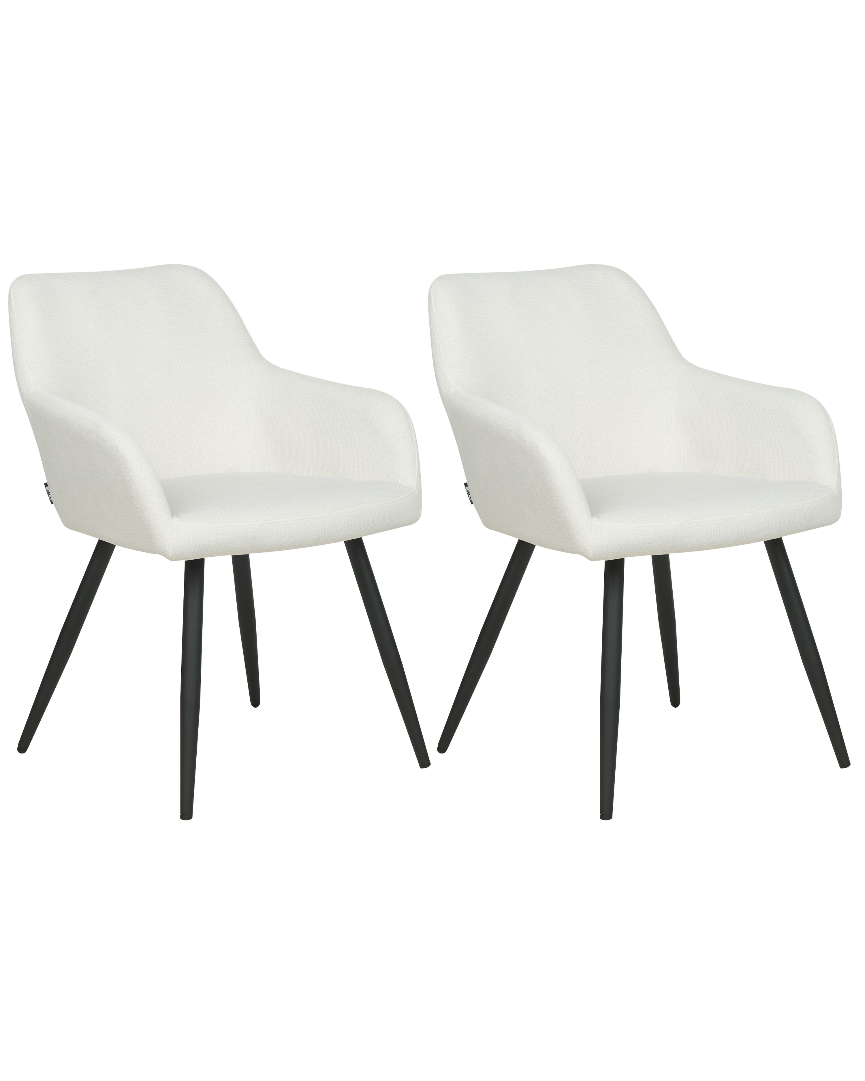 Set of 2 Dining Chairs CASMALIA Velvet Off-White