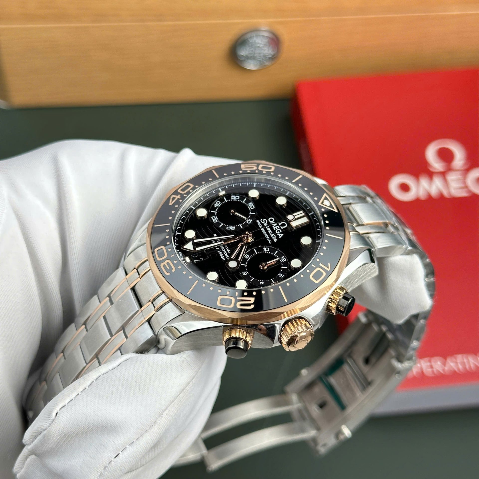 Omega Seamaster Diver 300M Chronograph Replica Watches Black Dial N1 Factory 44mm - Top club