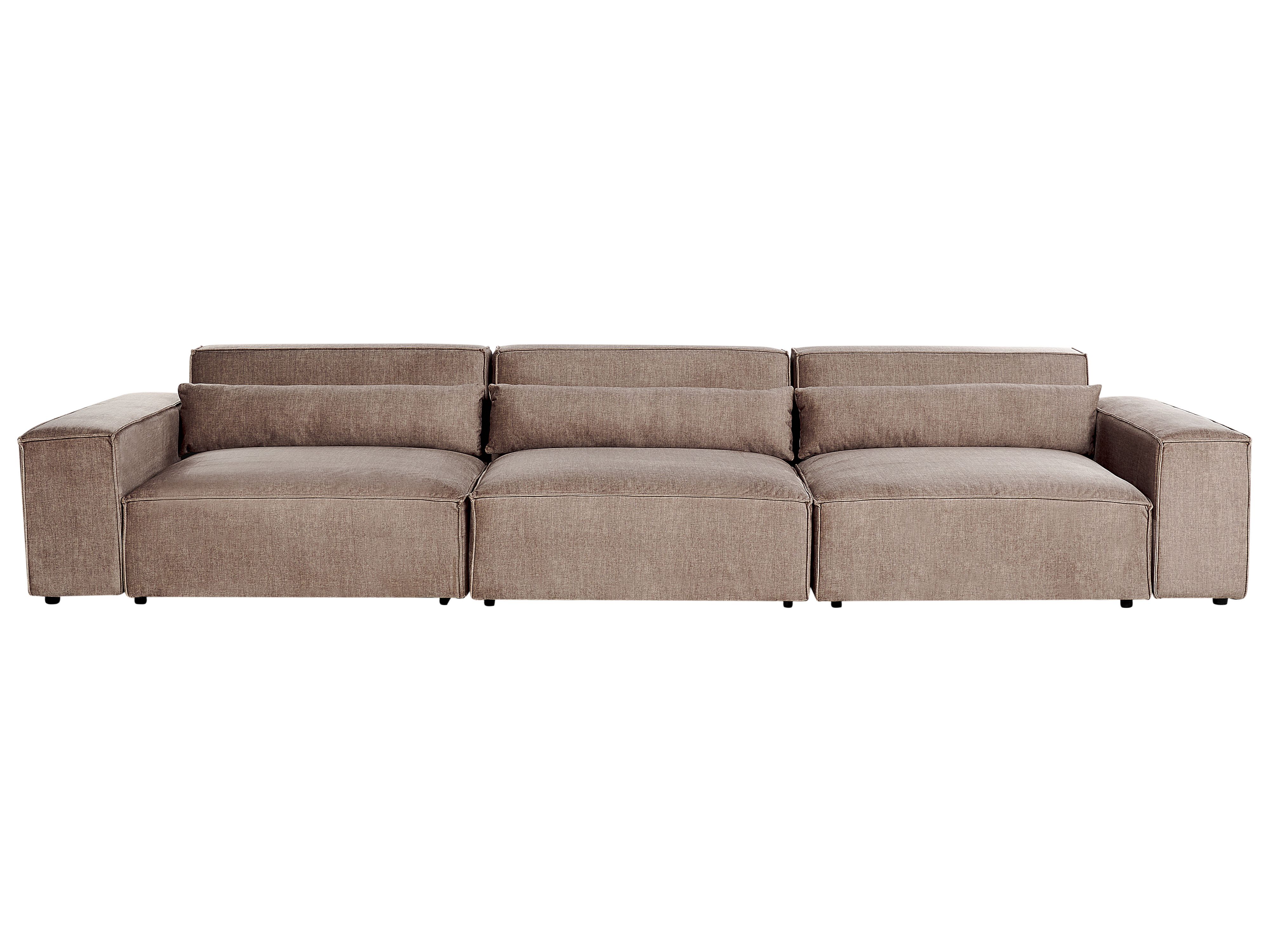 Modular Sofa 3 Seater HELLNAR Fabric Light Brown