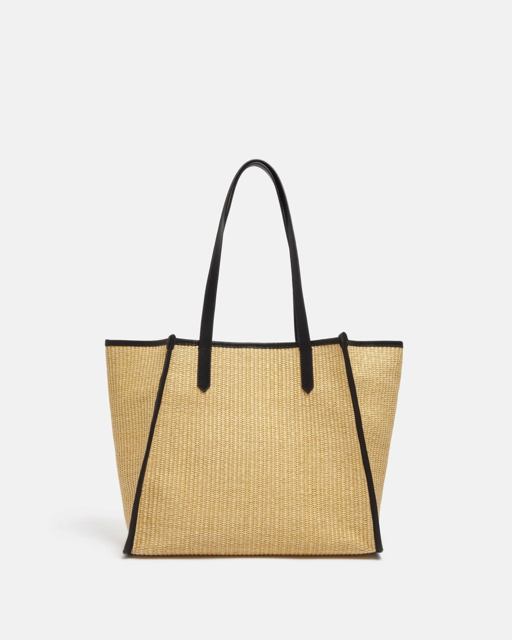 SAC MELINA/RAF - En cuir raphia noir