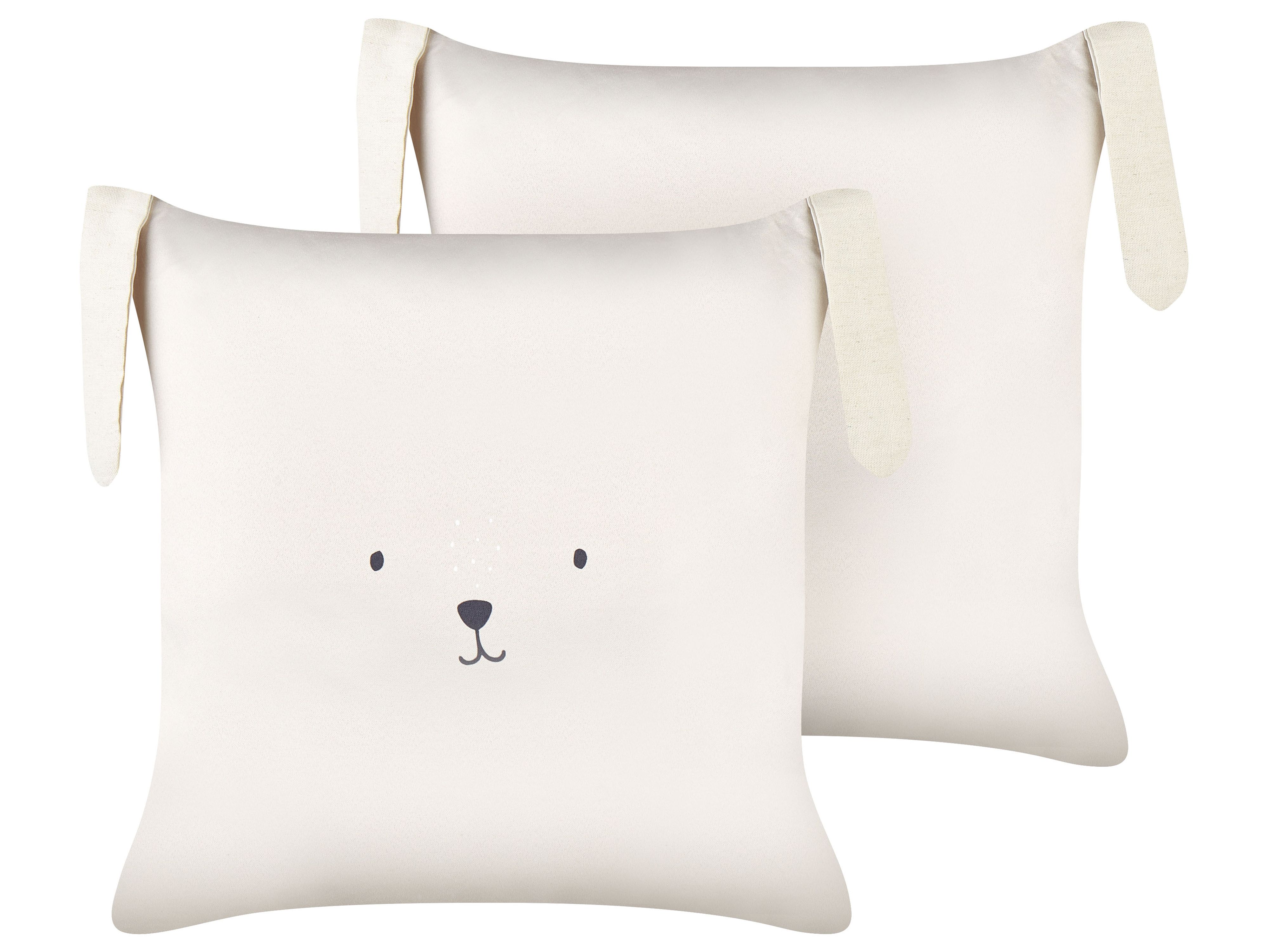 Set of 2 Decorative Cushions CONEY Cotton 45 x 45 cm Light Beige
