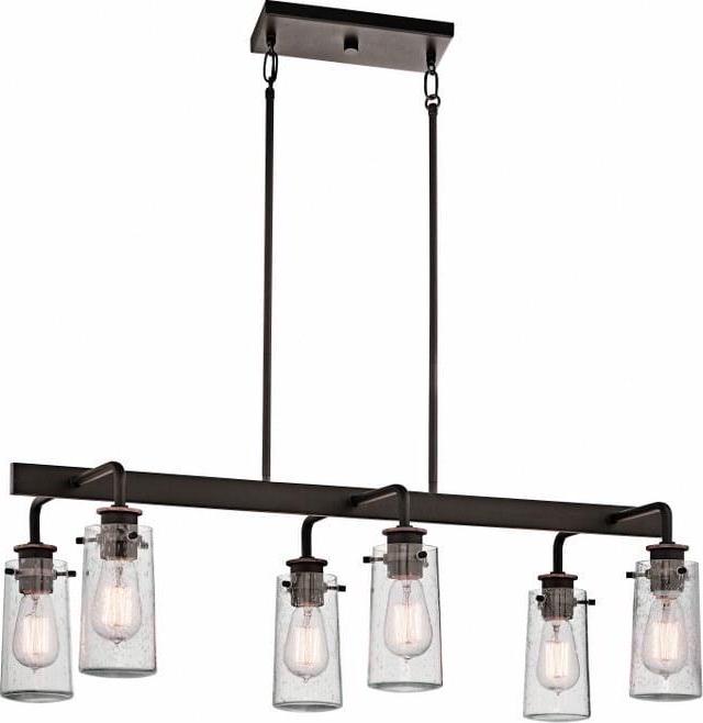 43059OZ-Kichler Lighting-Braelyn - 6 Light Linear Chandelier - with Vintage Industrial inspirations - 11.5 inches tall by 15 inches wide-Olde Bronze