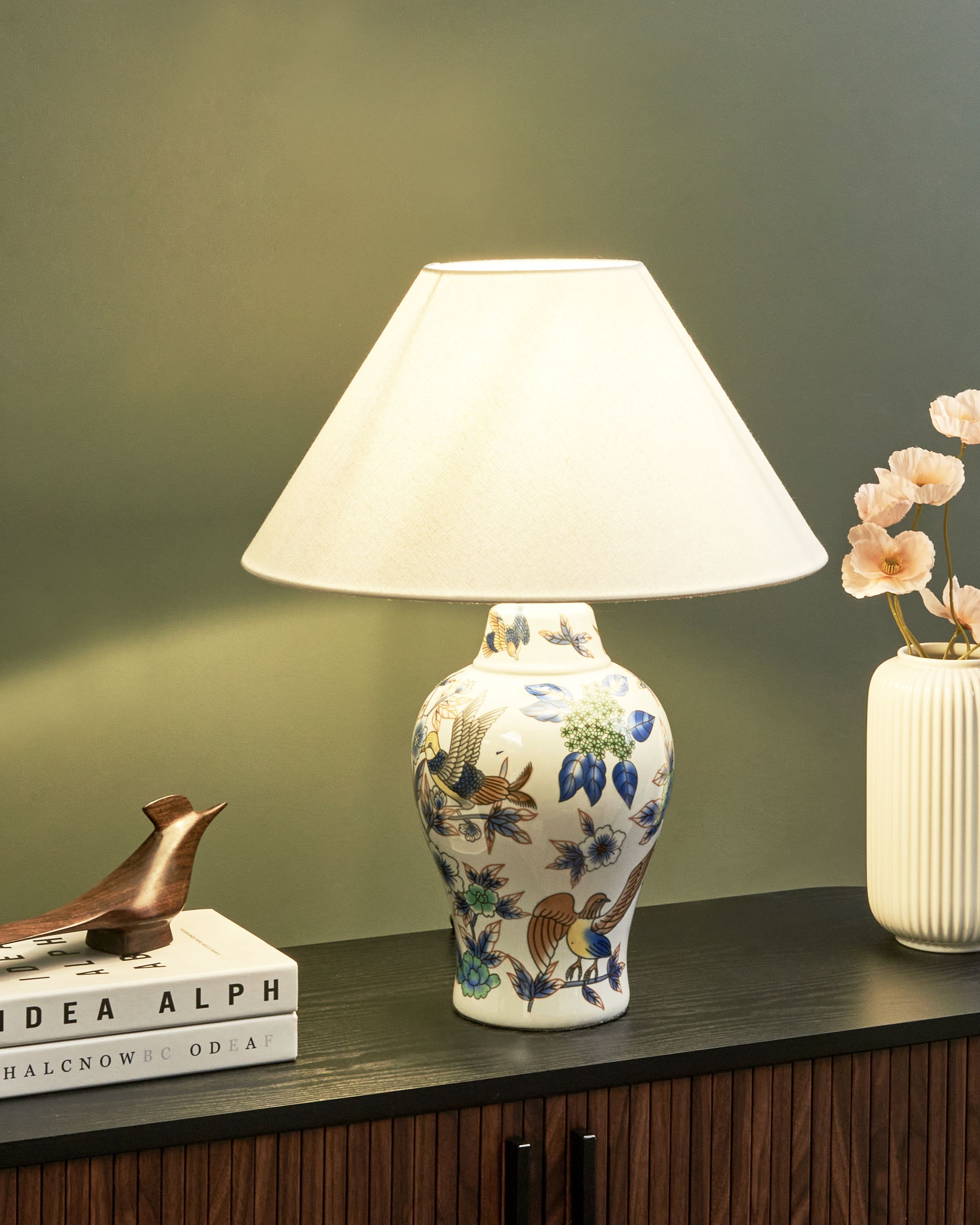 Table Lamp MORACA Porcelain White/ Blue