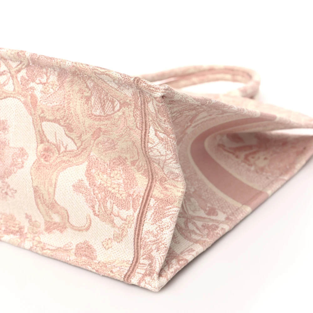 Superfake Dior Book Tote in Pink Embroidered Canvas1:1High-quality replica