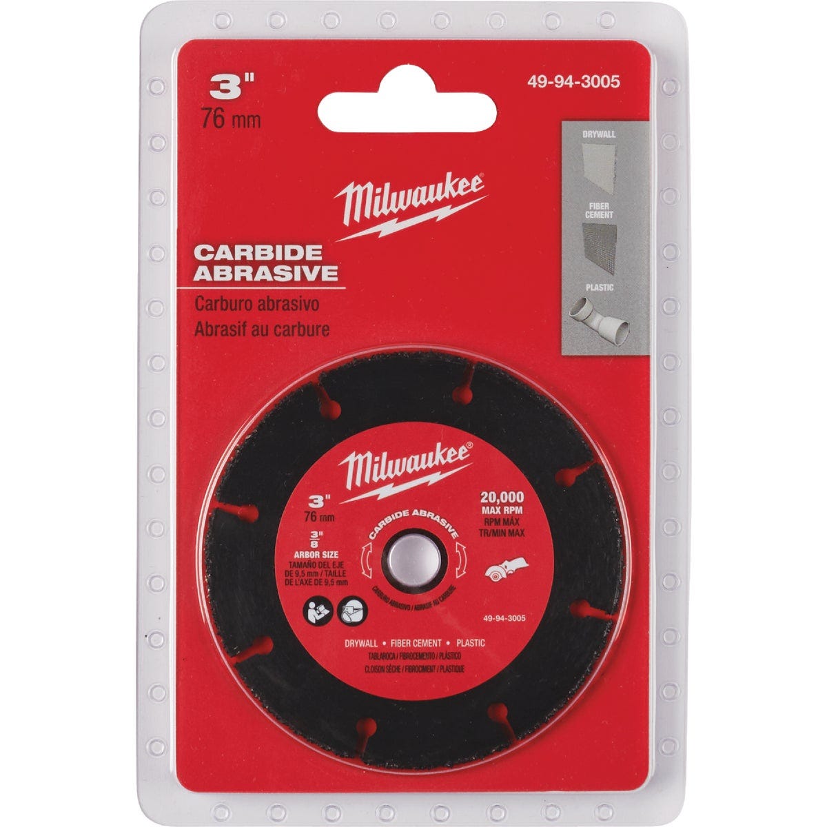Milwaukee 3 In. Carbide Abrasive Cutoff Wheel