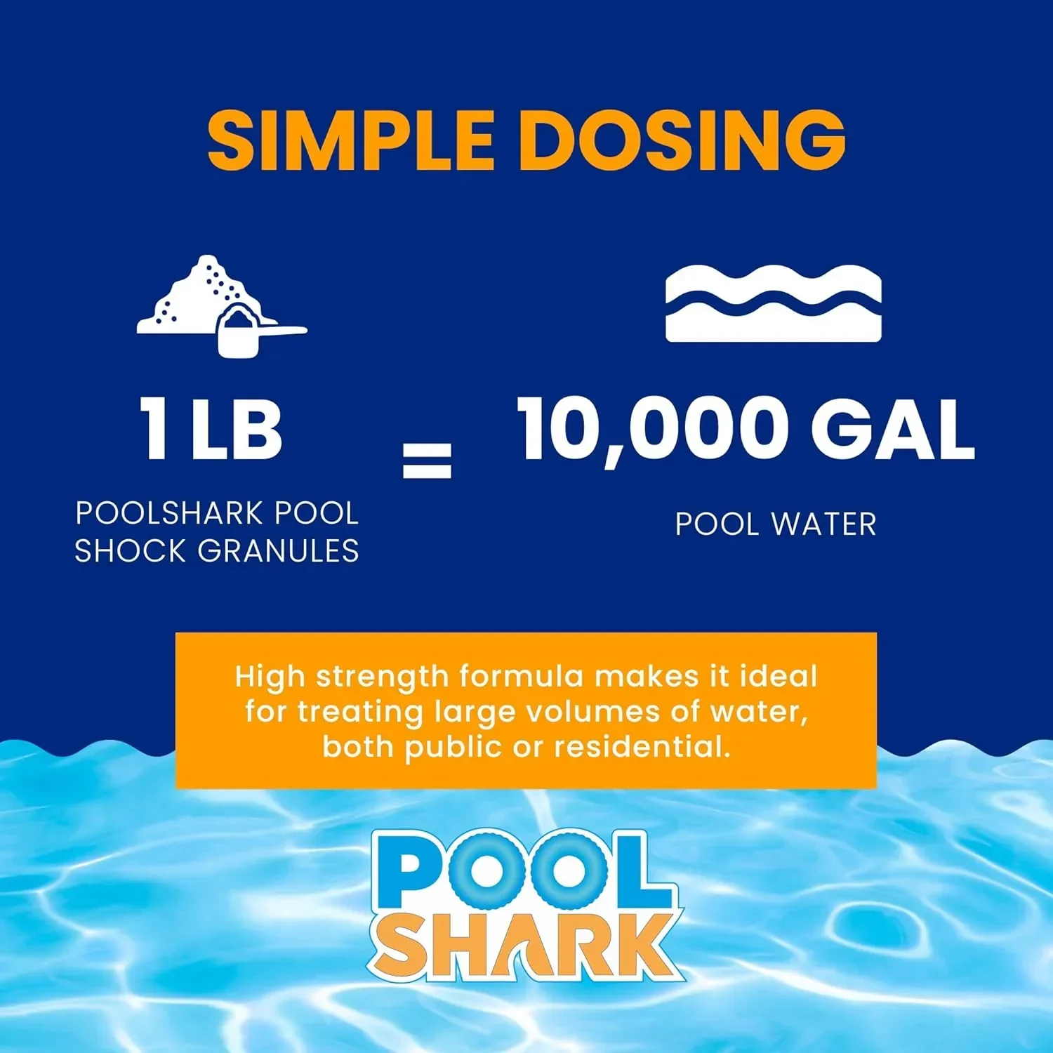 POOL SHARK Calcium Hypochlorite Pool Shock Chlorine Granules, 68%, 50 lbs - CH50 - Image 7 POOL SHARK Calcium Hypochlorite Pool Shock Chlorine Granules, 68%, 50 lbs - CH50 - Image 7