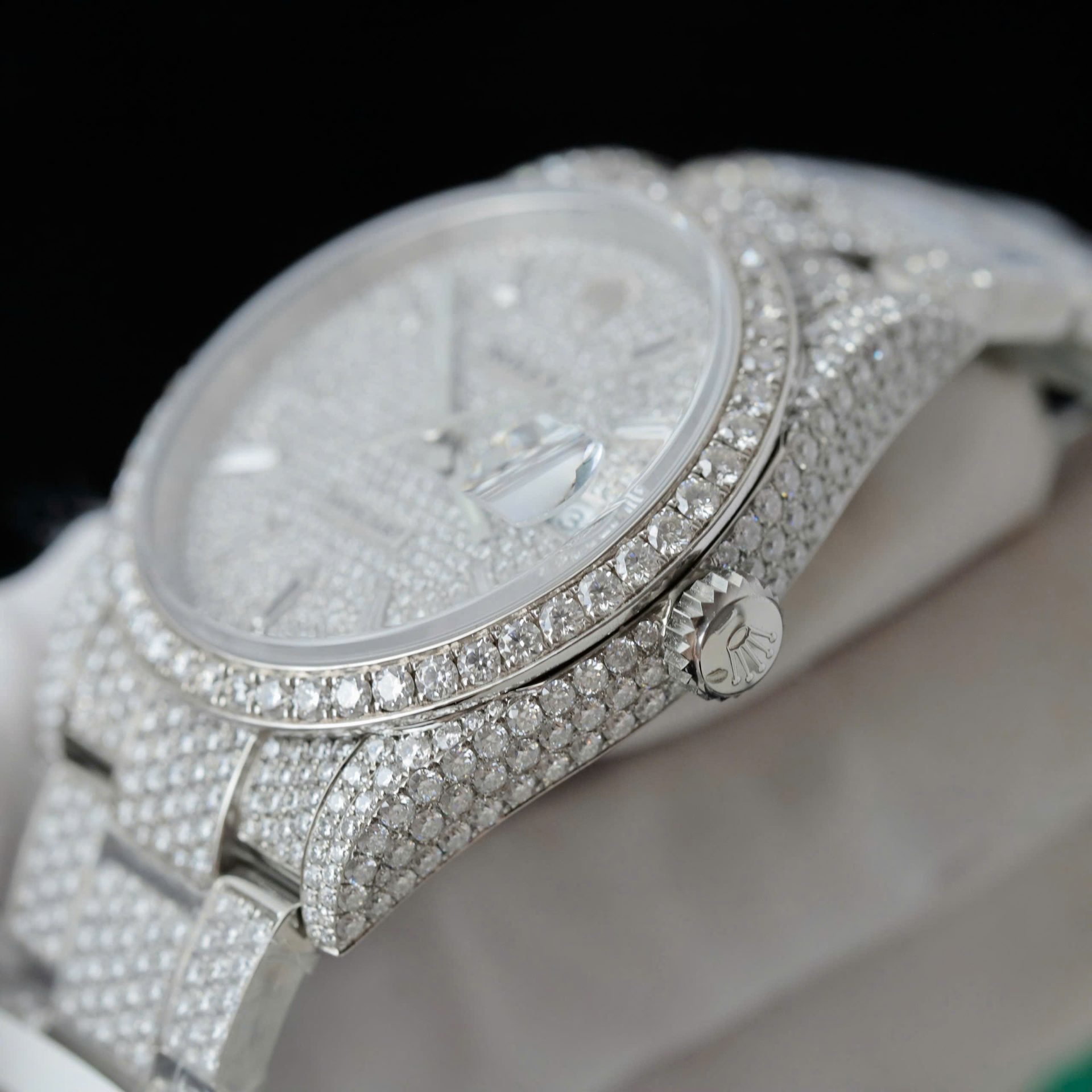 Rolex DateJust Replica Watch Diamonds Moissanite Hong Kong Custom 36mm - Elite Watch Atelier