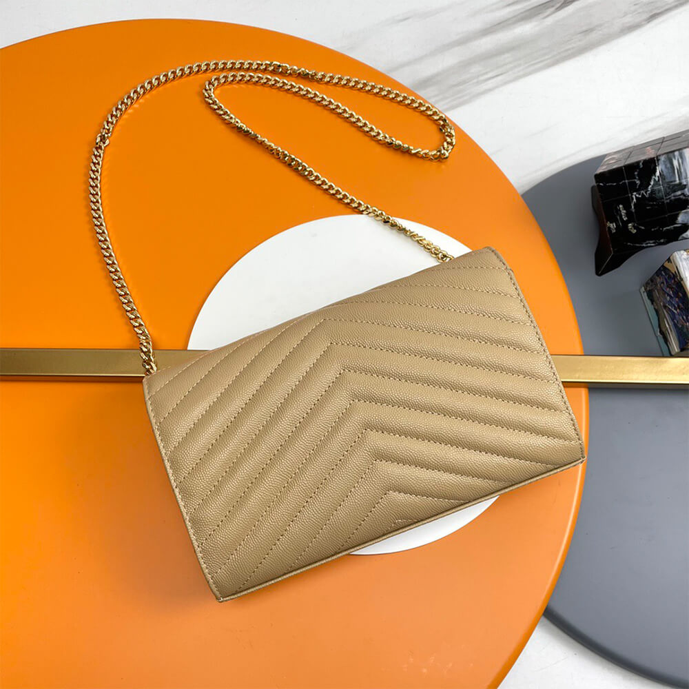 YSL Classic Cassandre Chain Wallet Bag In Grain De Poudre Leather1:1High-quality replica