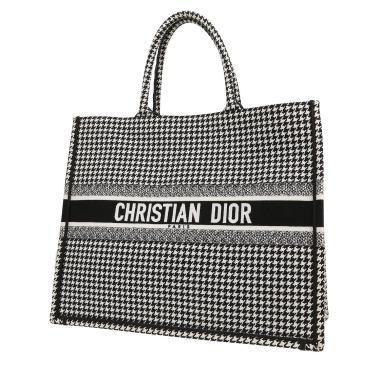 Dior Book Tote shopping bag in black and white canvas1:1High-quality replica
