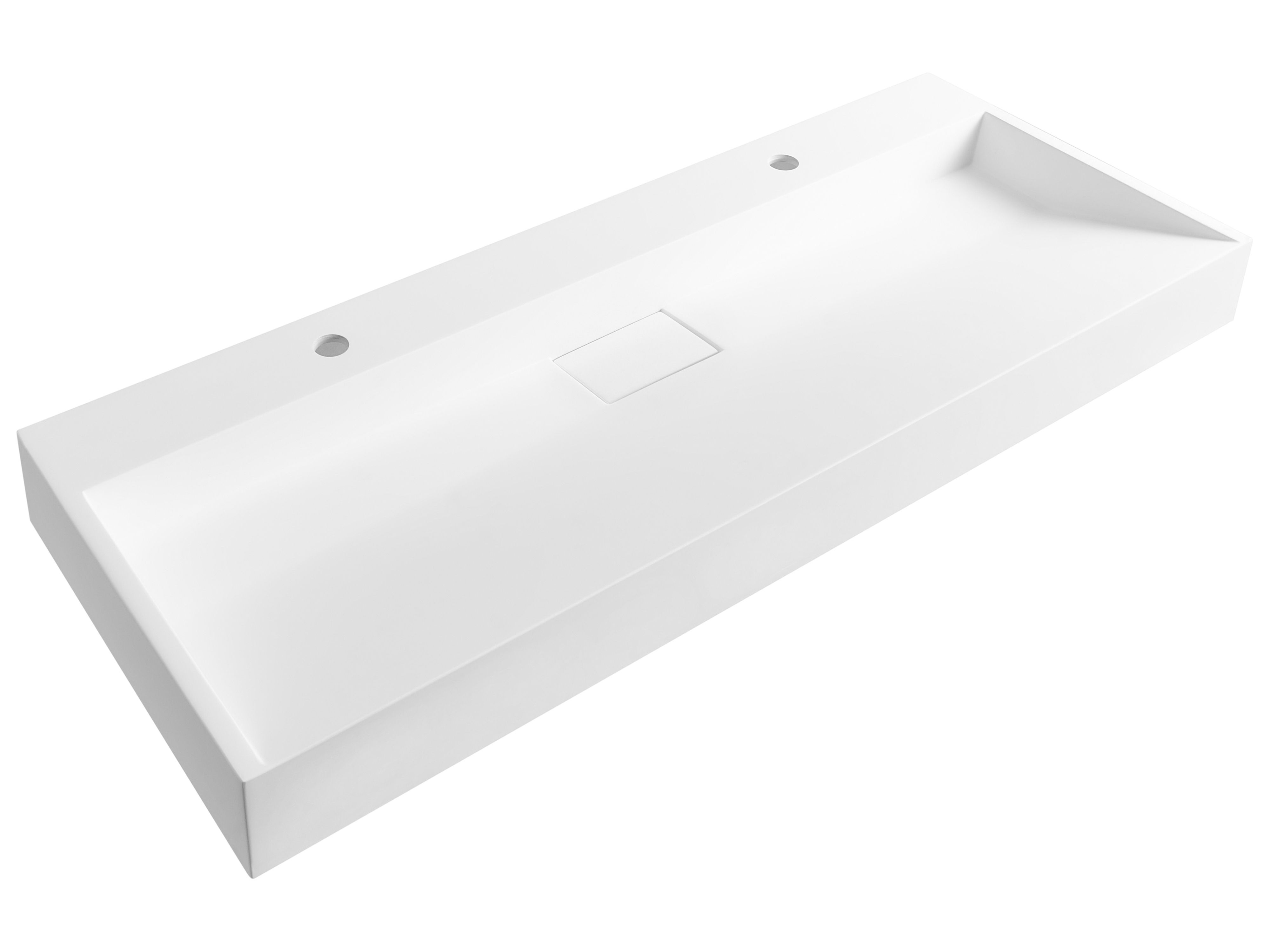 Wall Hung Double Basin QUENKO 1200 x 460 mm Mineral Cast White
