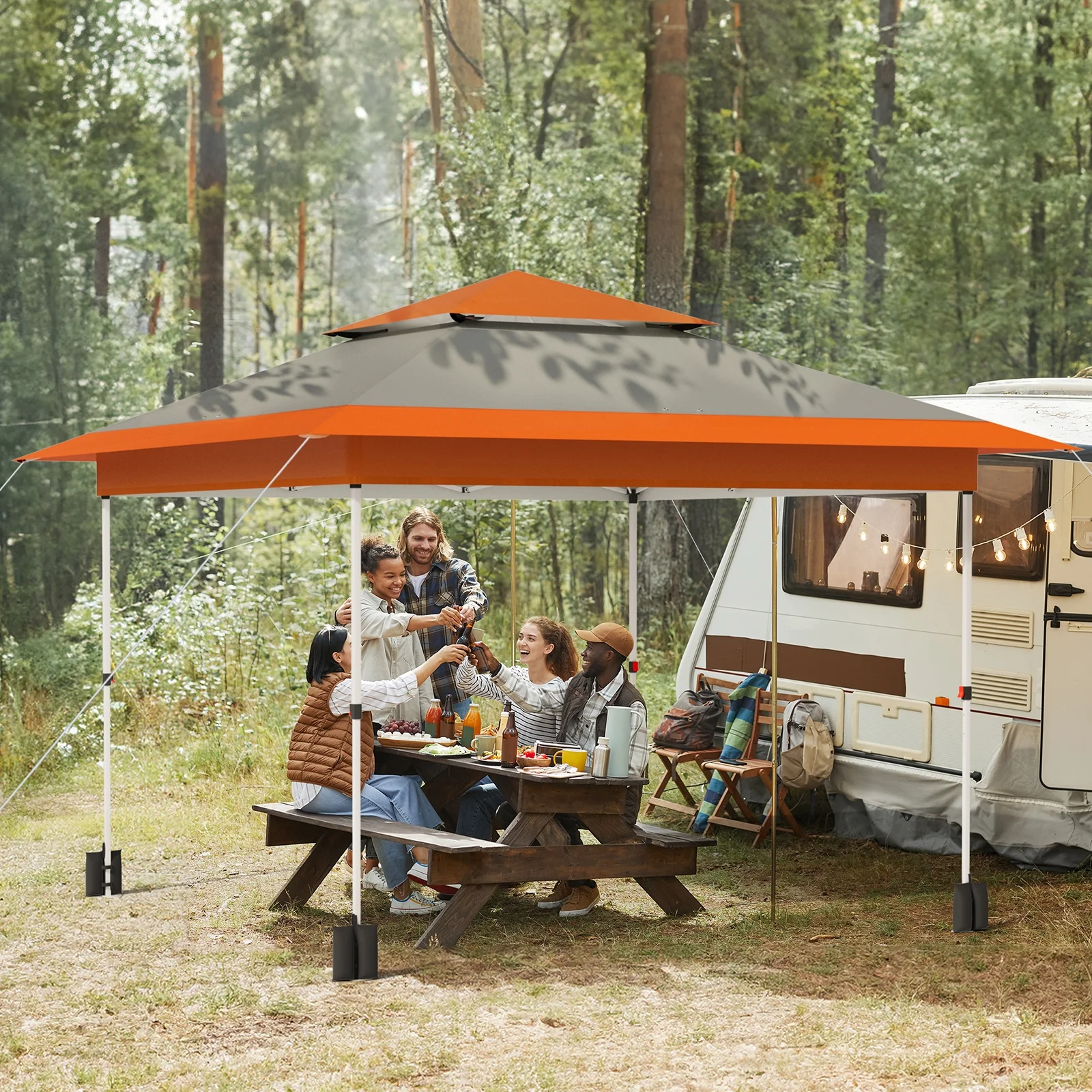 Pirecart 12' x 12' Pop-up Canopy Tent Waterproof Outdoor Gazebo Shelter with Wheeled Bag, Instand Canopy , White - Image 36
