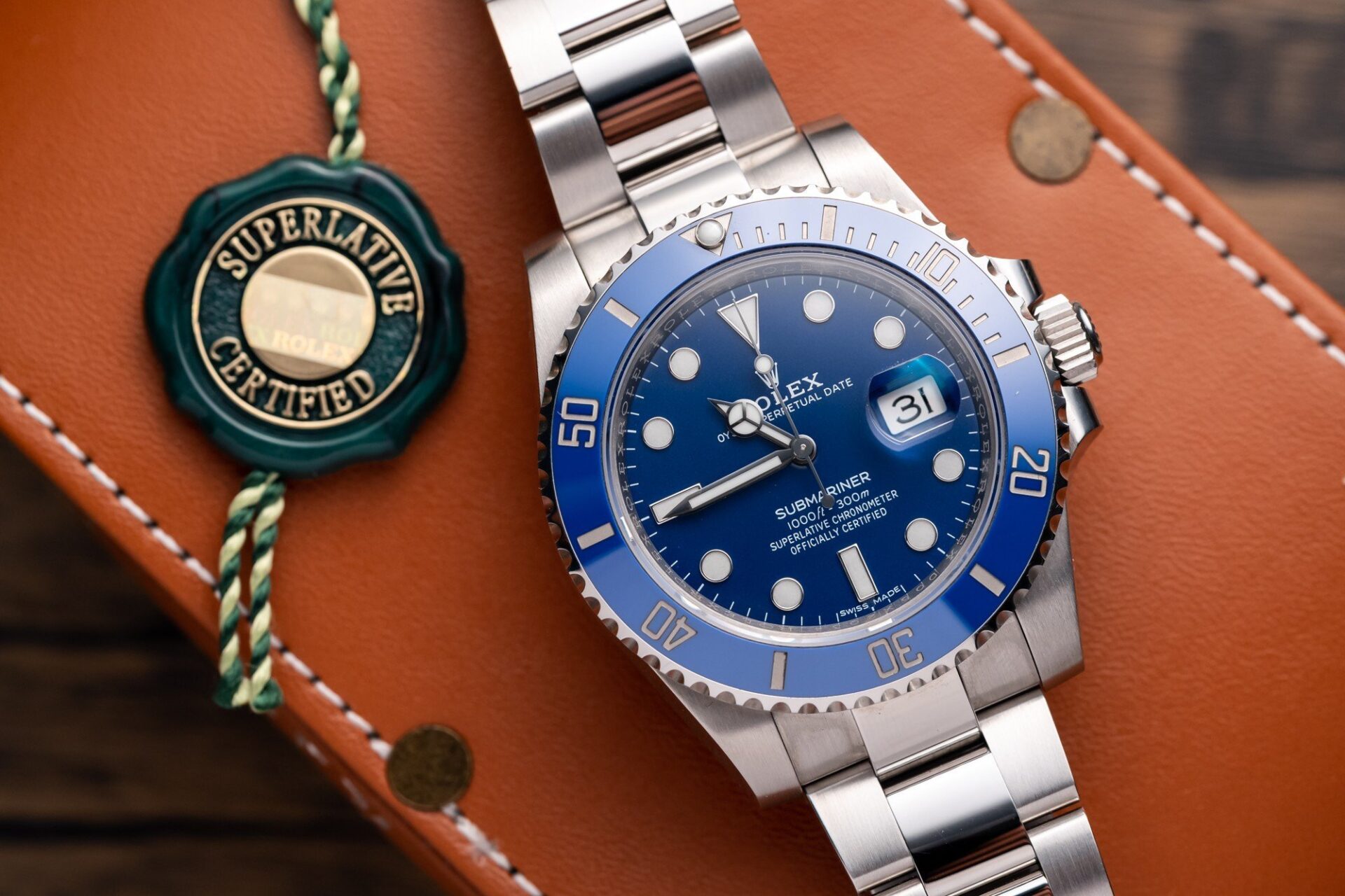 Rolex Replica 1:1 Watch Submariner 116619LB Blue Dial Metal Strap Factory Clean 40mm - Elite Watch Atelier