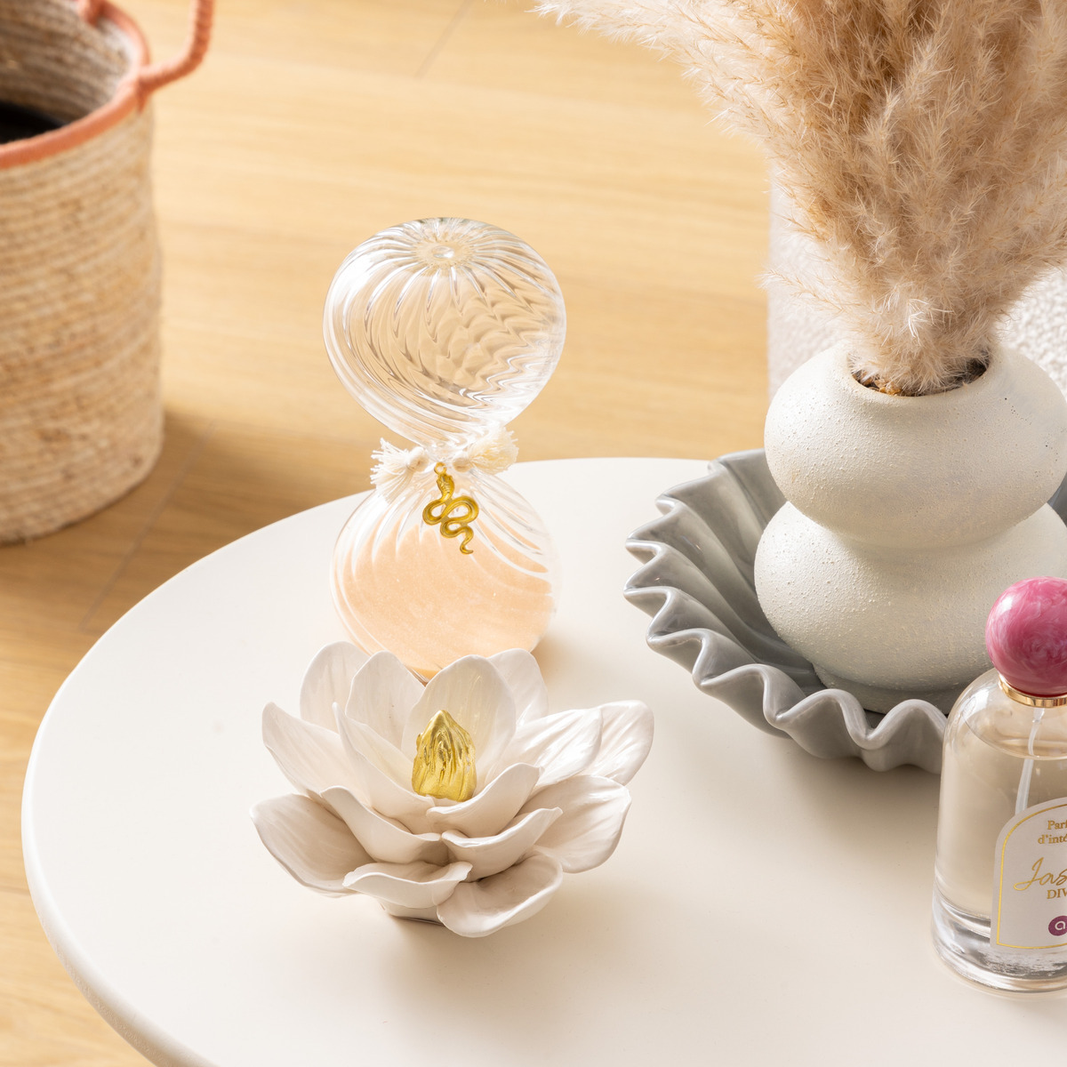 "Fleur" table decoration White, D.14.5 cm