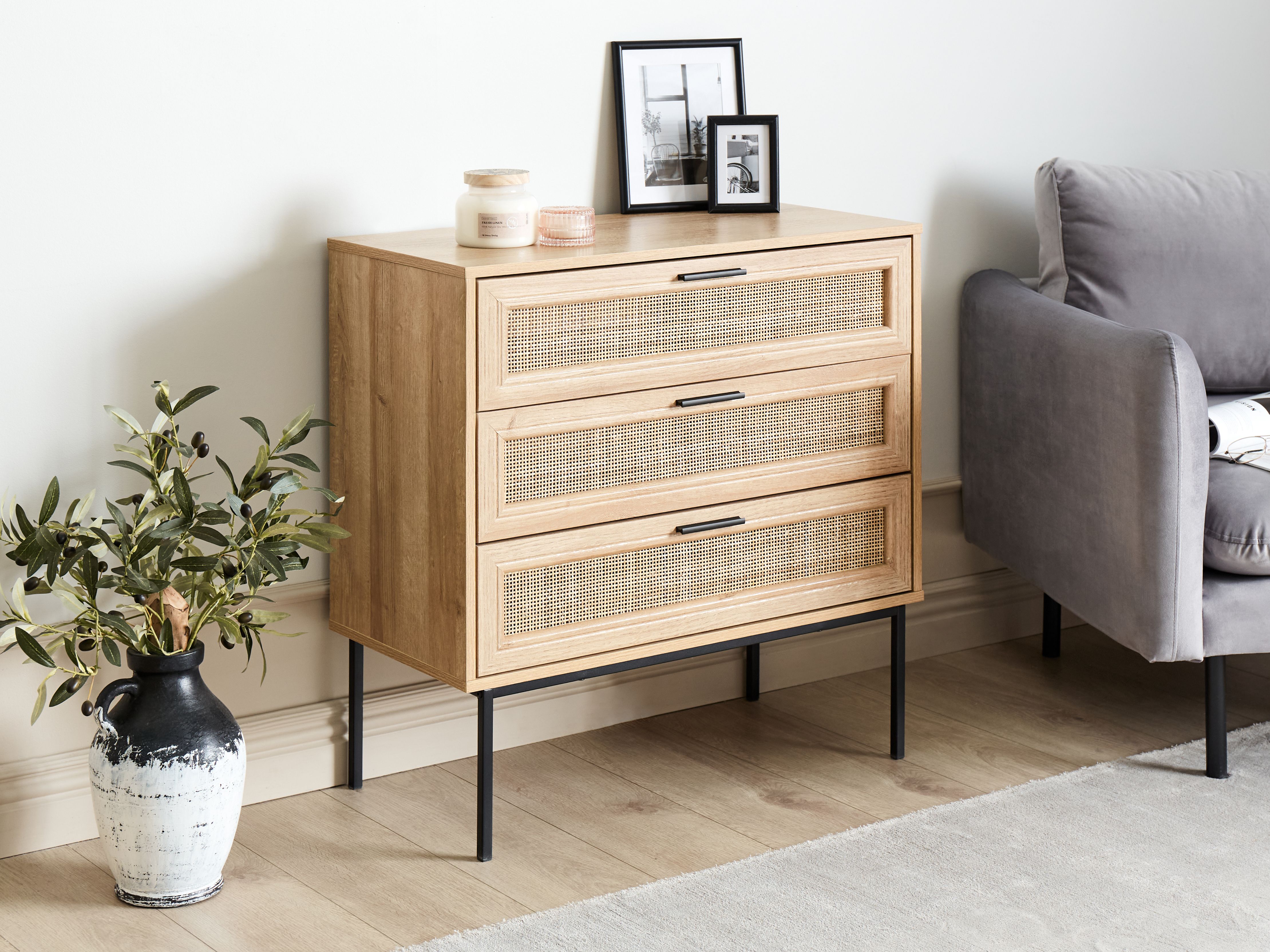 3 Drawer Chest PASCO Light Brown