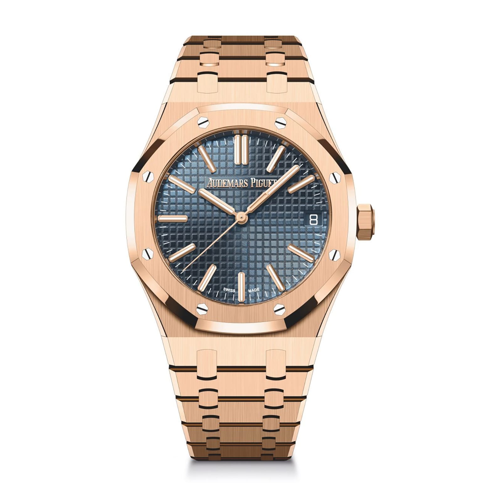 Audemars Piguet Replica AP Watch Royal Oak Selfwinding ��50th Anniversary�� 41mm Rose Gold Blue Dial 15510OR.OO.1320OR.01-APS(1:1 replica) - Top club