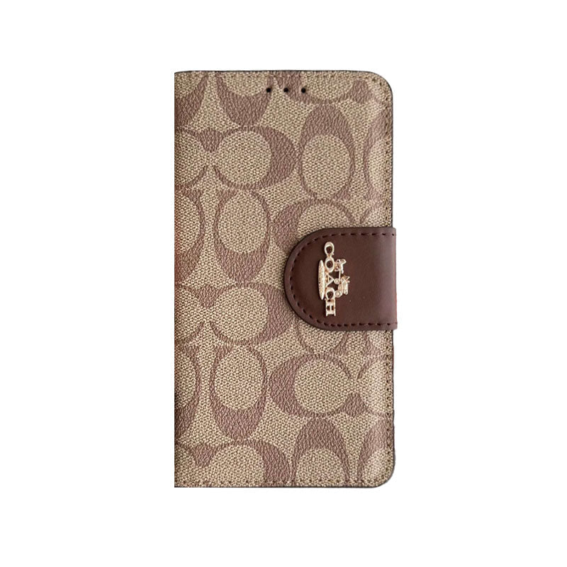 Coach iPhone Case  Leather Flip Case with Card Holder Black-PTK241622 - Wholesale & Influencer