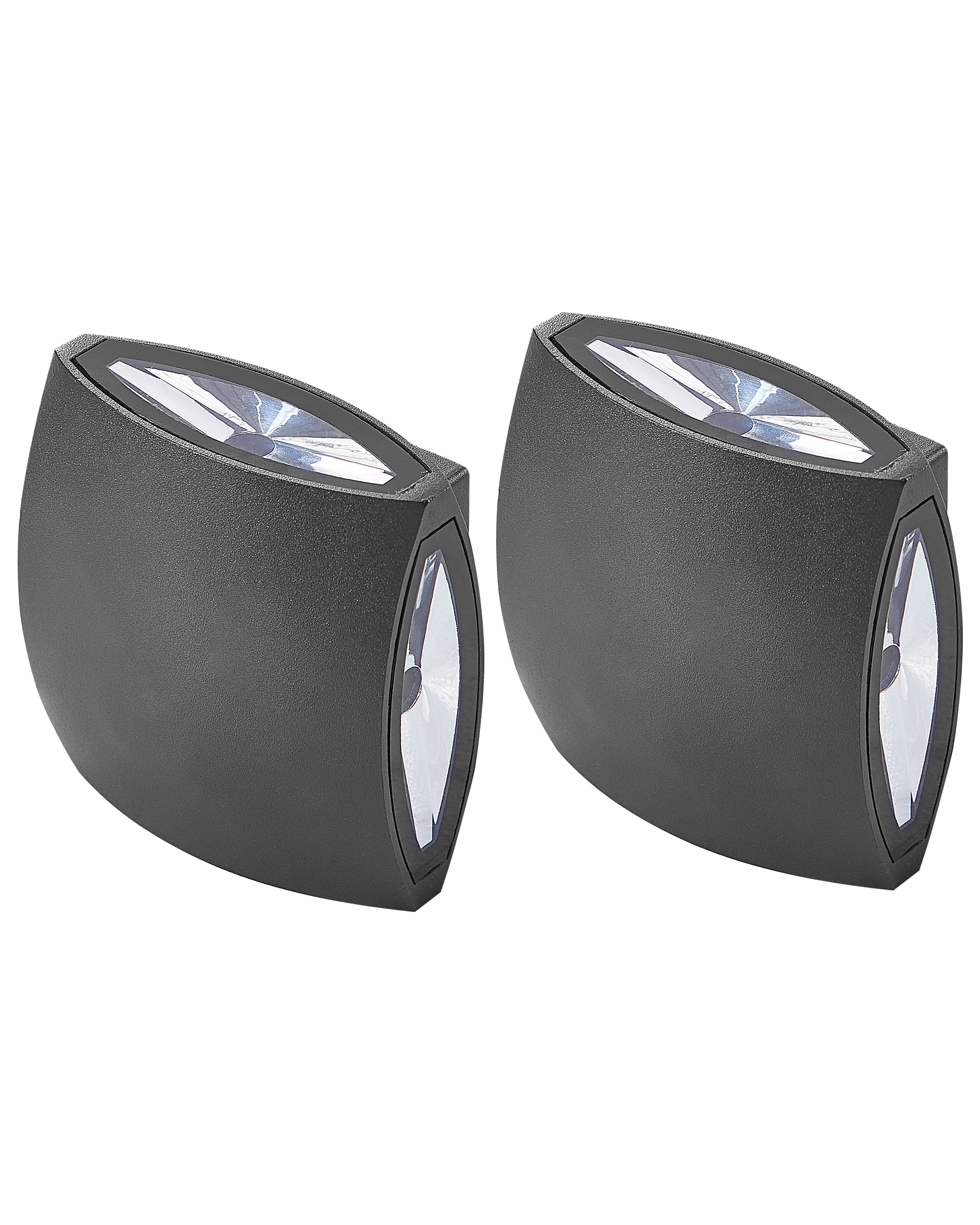 Set of 2 Outdoor LED Wall Lights RAMAPO Black