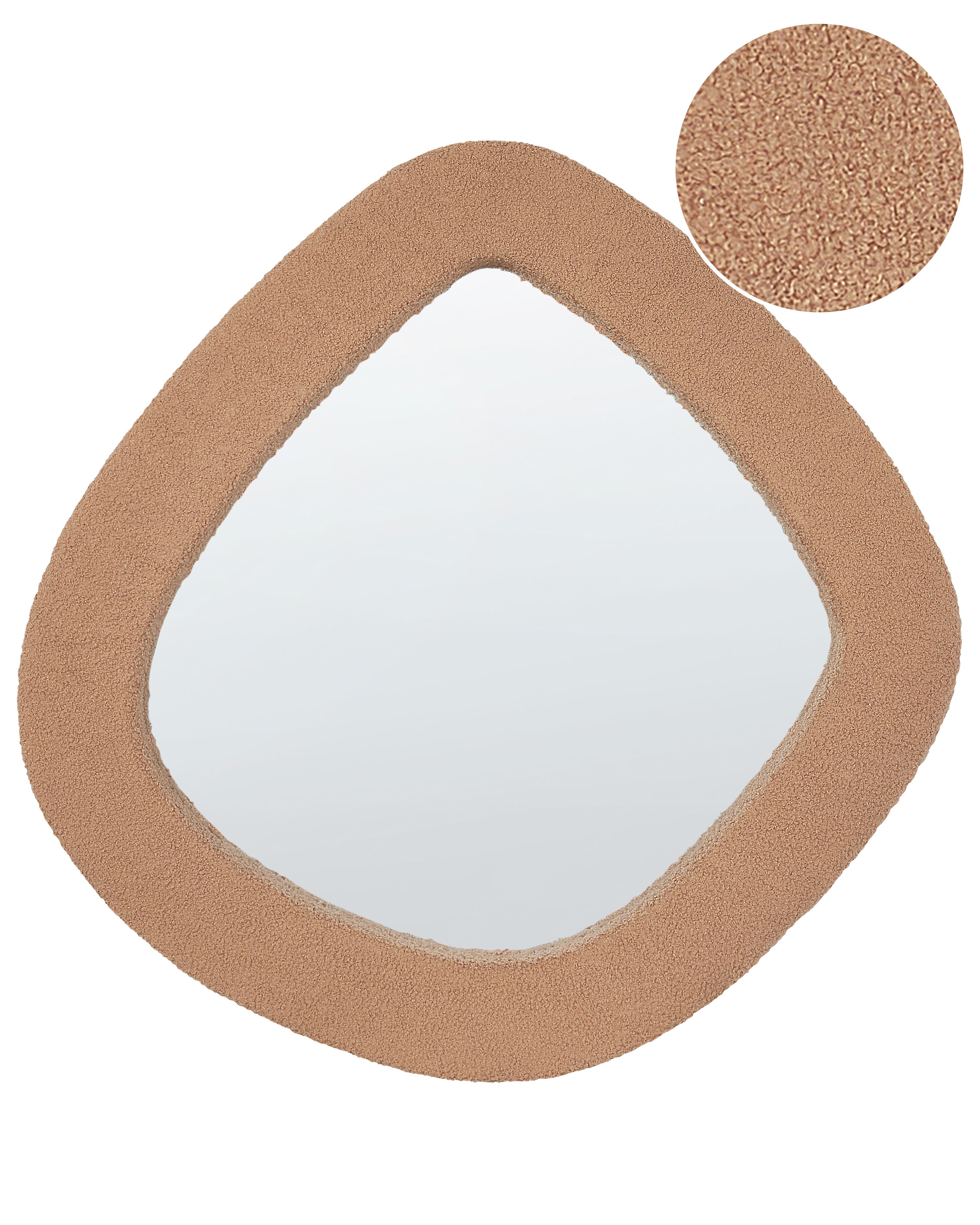 Wall Mirror EPIRY 79 cm 80 cm Boucle Light Brown