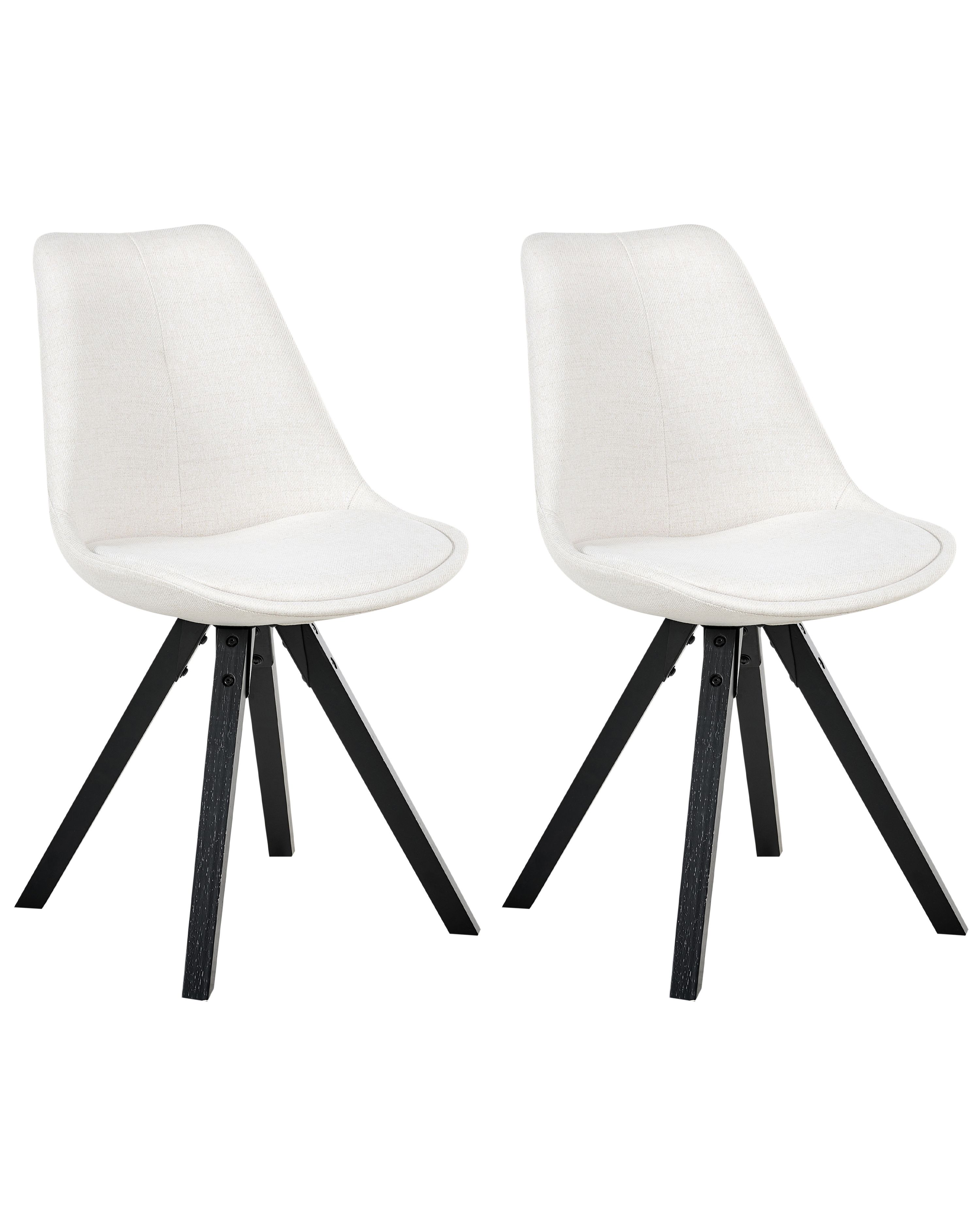 Set of 2 Dining Chairs HEDLEY Fabric Light Beige