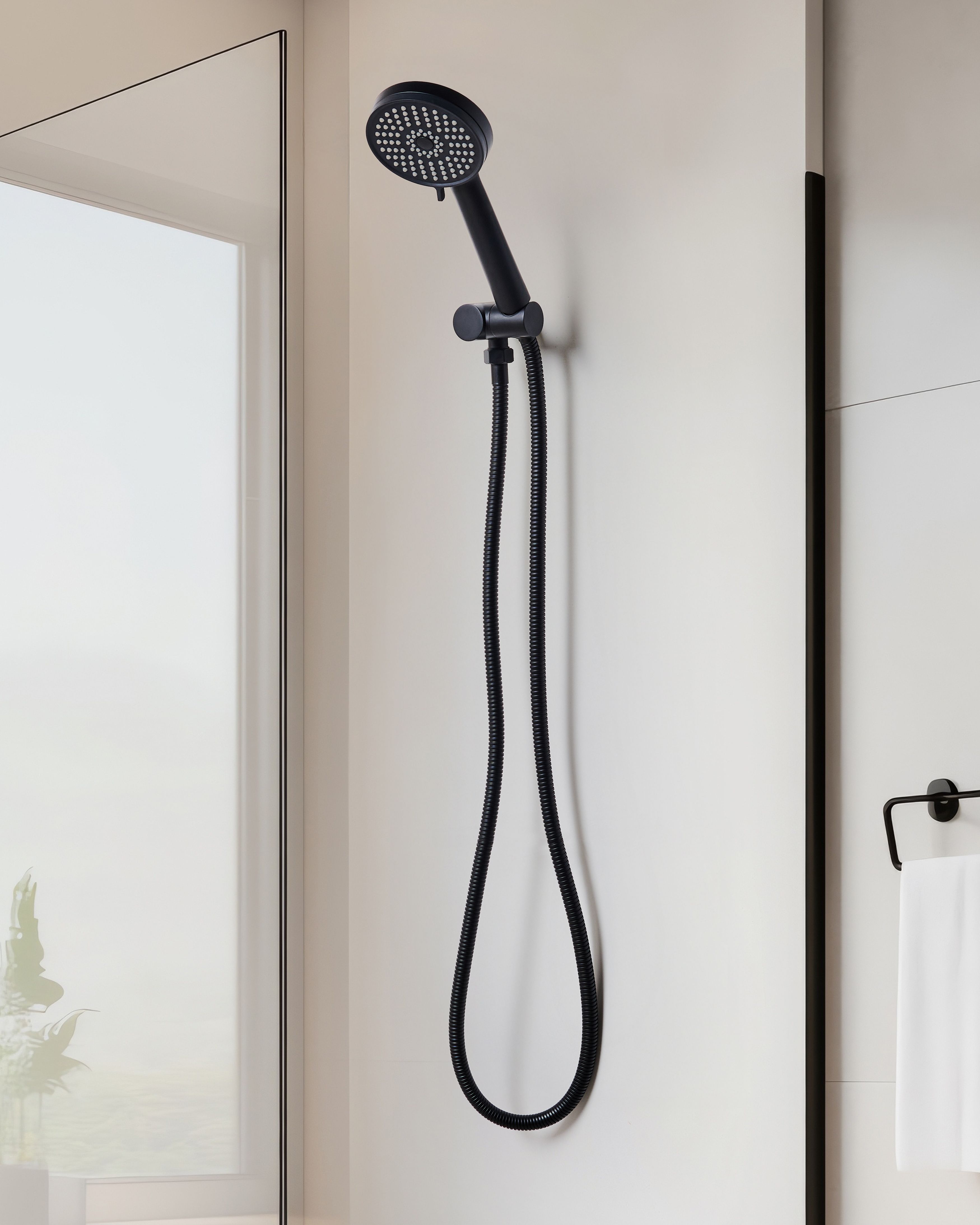 Shower Head and Hose Kit SURIPA 3-function Black