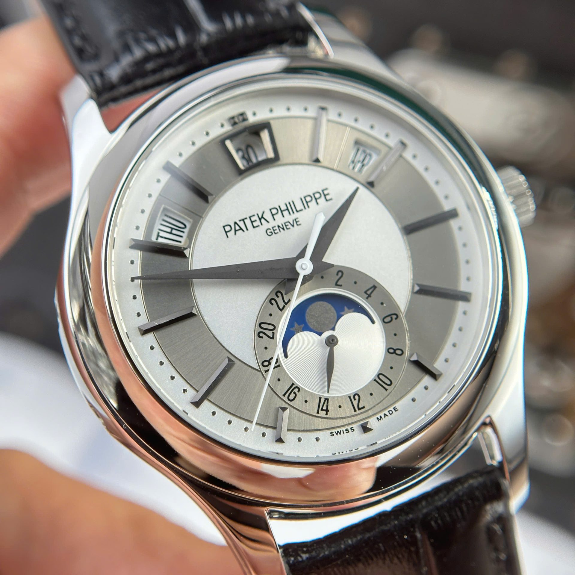 Patek Philippe Complications 5205G Replica Watch Leather Strap 40mm - Top club