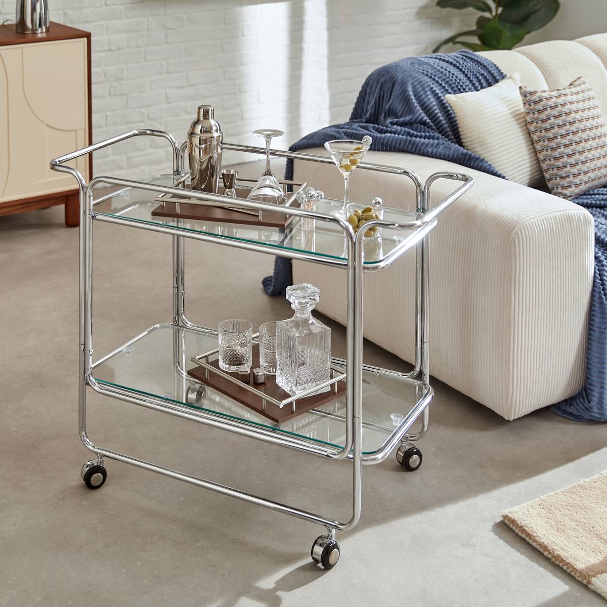 "Hornell" Trolley Silver, 92x40 cm