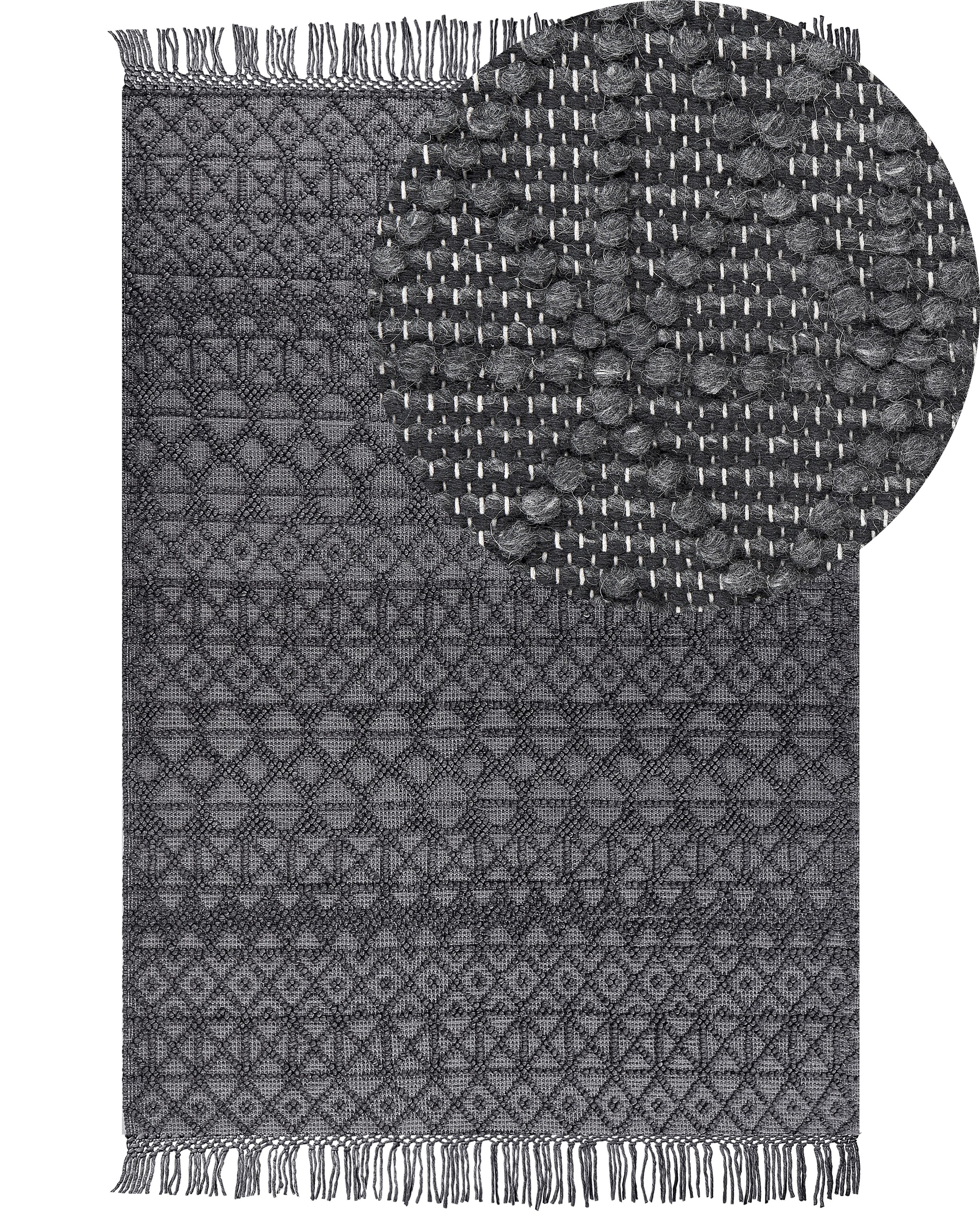 Rug ALUCRA Black 200 x 300 cm Wool