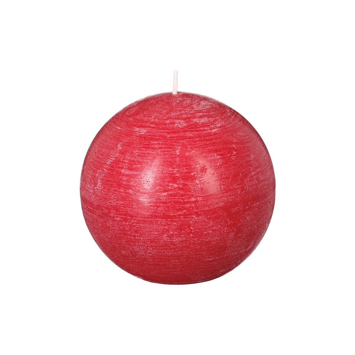 Rustic ball candle Red, 445g