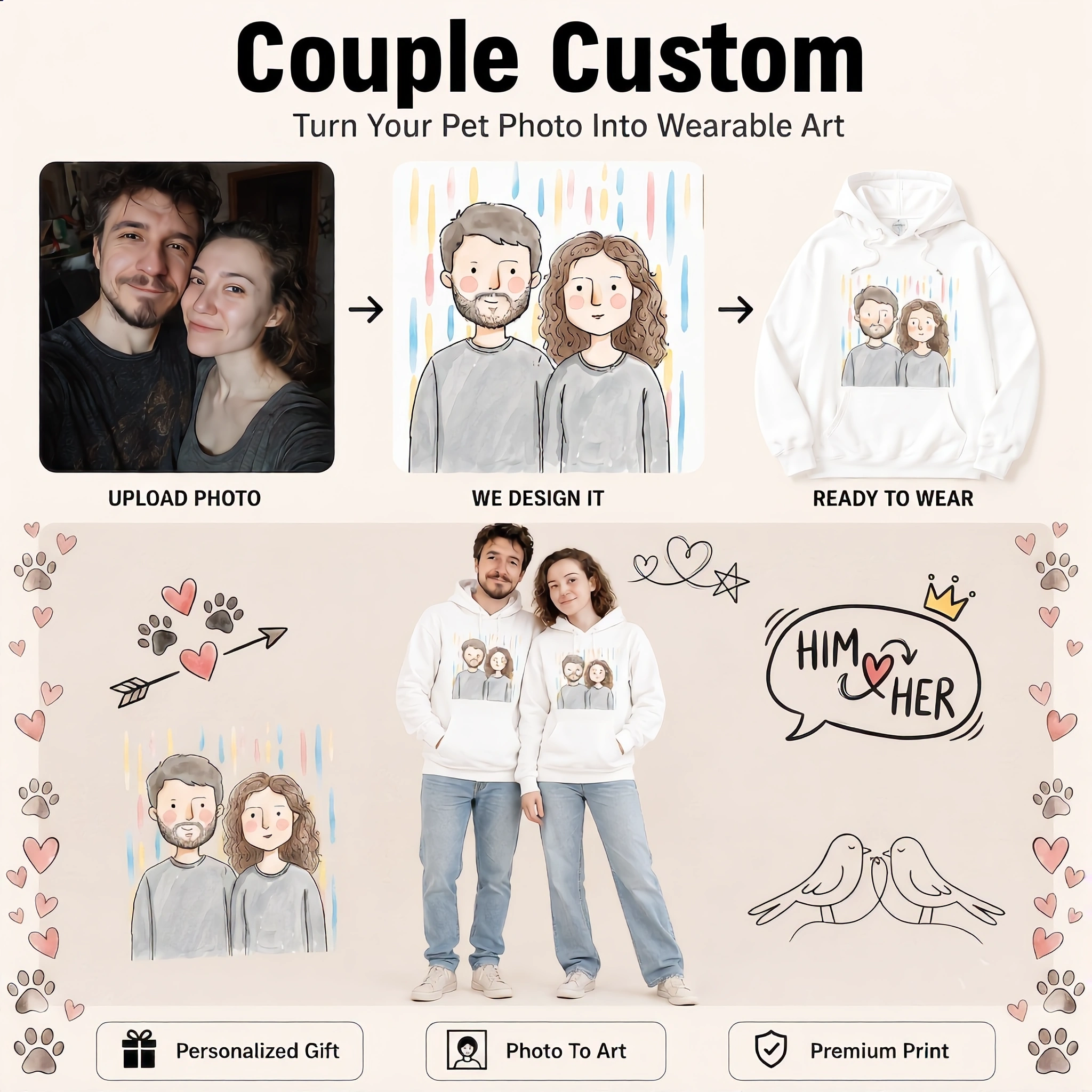 Family Edition | Custom Solid Color Family Photo Hoodie