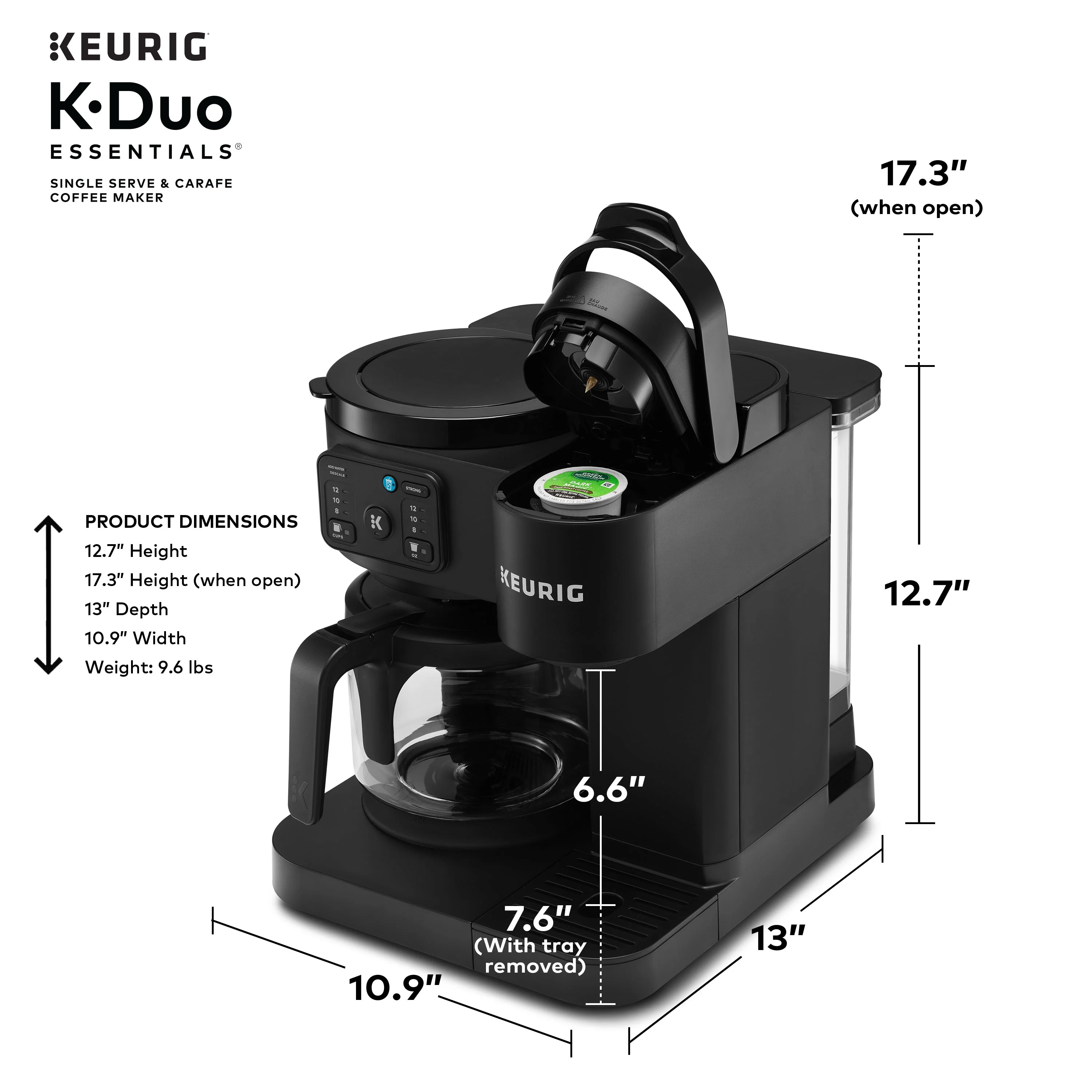 Keurig K-Duo Essentials, Hot & Iced Single-Serve K-Cup Pod Coffee Maker & Carafe, Moonlight Grey - Image 14
