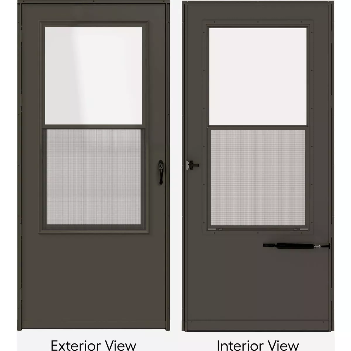 Larson 36 In. W x 80 In. H Brown Single-Vent Solid Wood Core Storm Door