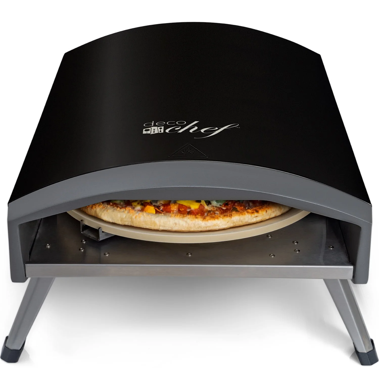 Deco Chef Outdoor Gas Pizza Oven, Portable Collapsable Design, Hassle-Free Self-Rotating Baking Stone, Black - Image 8
