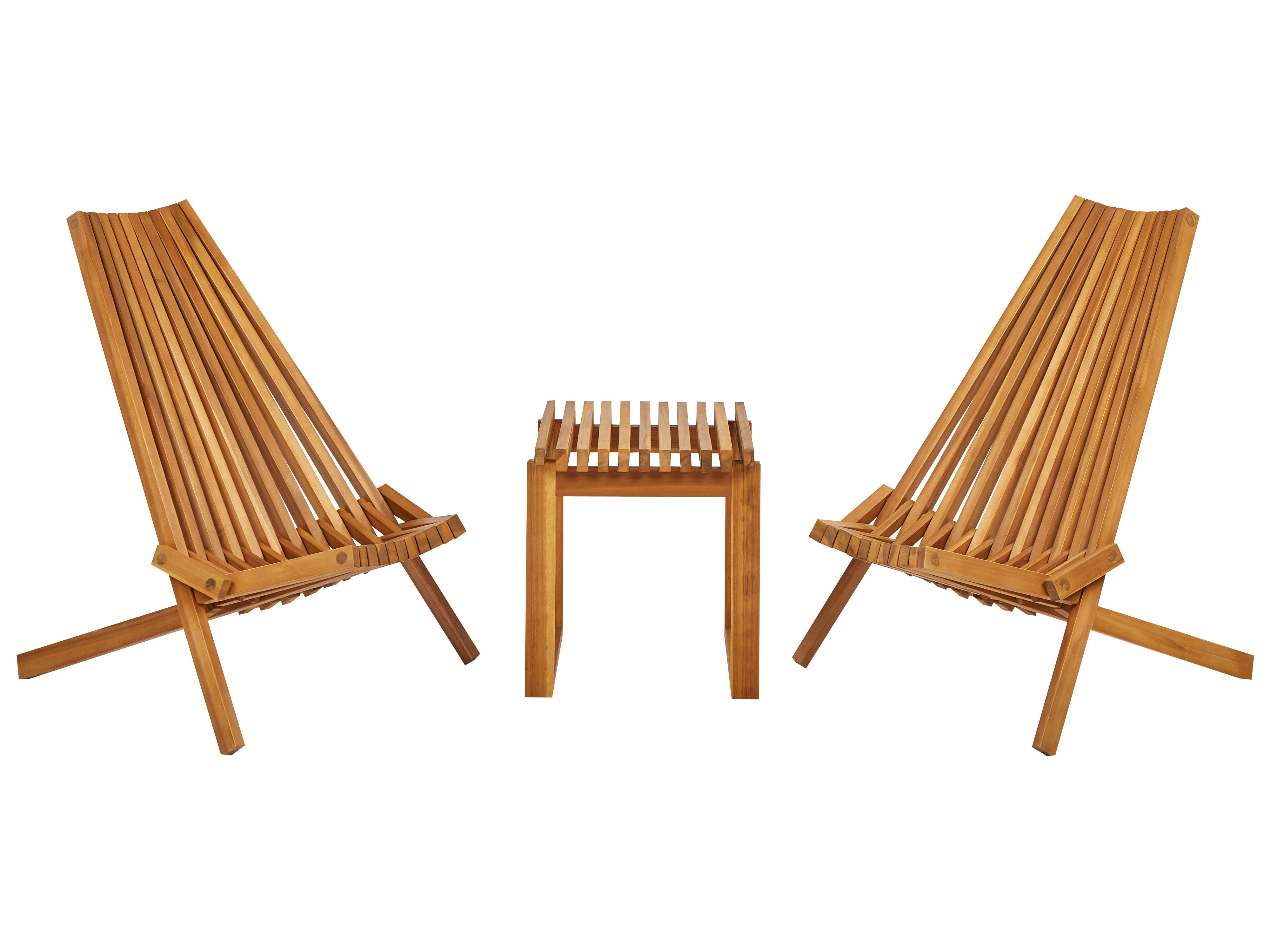 Bistro Set BELLANO Acacia Wood Brown