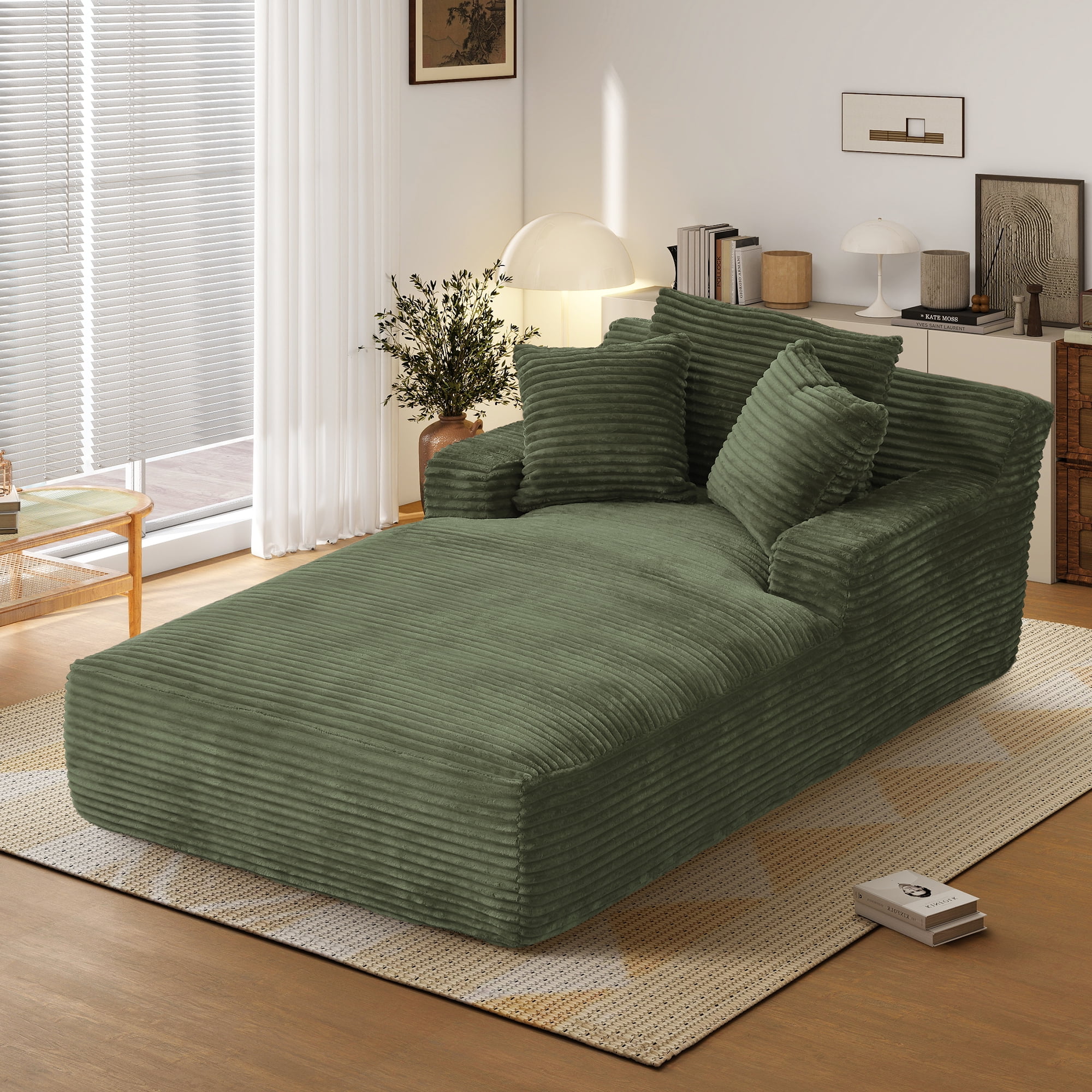 Aukfa 78.7" Extra Long Chaise Lounge Sofa, Oversized Upholstered Couch with 3 Pillows for Indoor Living Room/Bedroom,Orange - Image 21