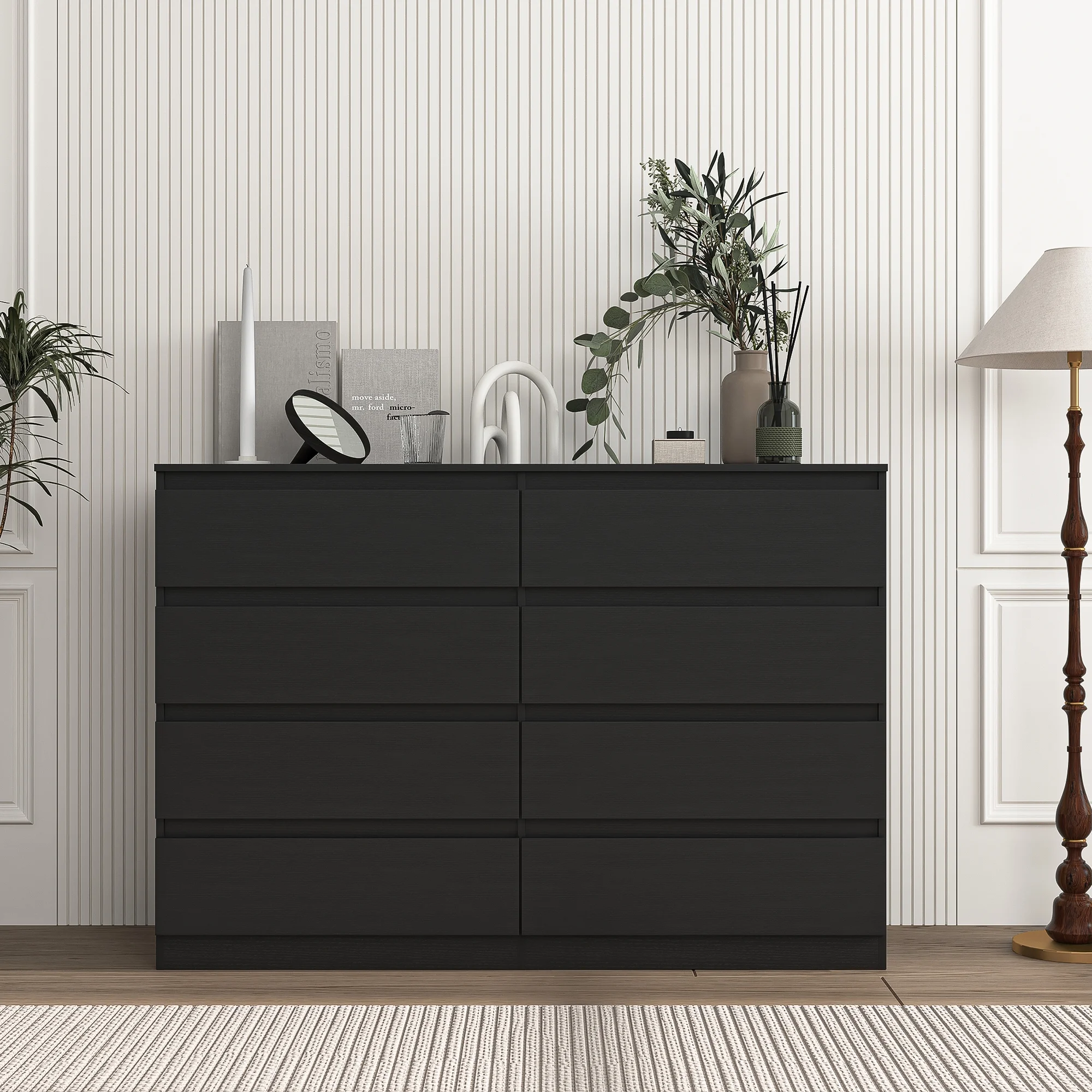 Kadyn White Chest of Drawer, 6 Double Drawer Dresser for Bedroom, Modern Storage Cabinet for Living Room, Dresser - Image 147