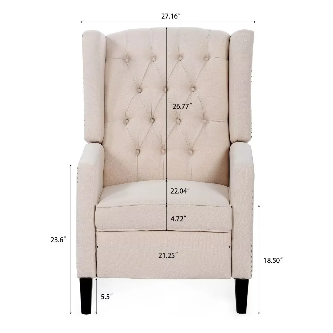 Recliner Chair, Living Room Chairs with Arms, Adjustable Single Reclining Sofa, Home Theater Seating Arm Chair with Thick Padded Seat, Footrest, Lounge Chair for Bedroom, Blue - Image 13