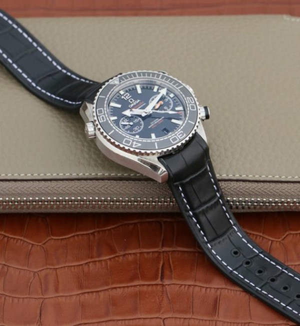 Replica Omega OMF Planet Ocean Master Chronometer Black LiquidMetal Leather Strap A9900 - Top club