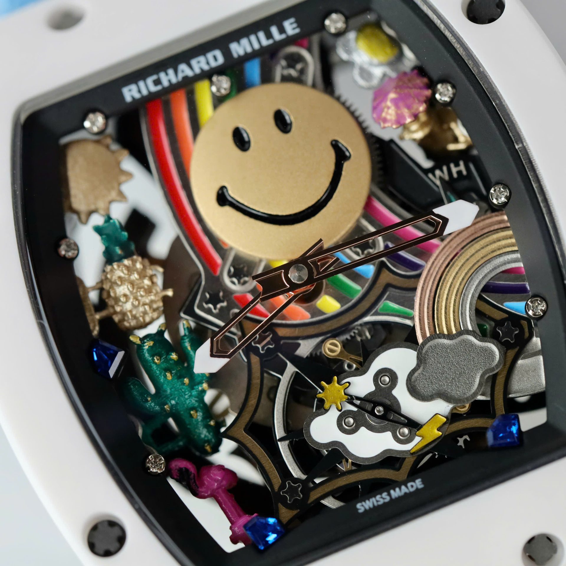 Richard Mille Copies Watches RM88 Smiley Fabic Nato Strap Blue 42mm - Top club
