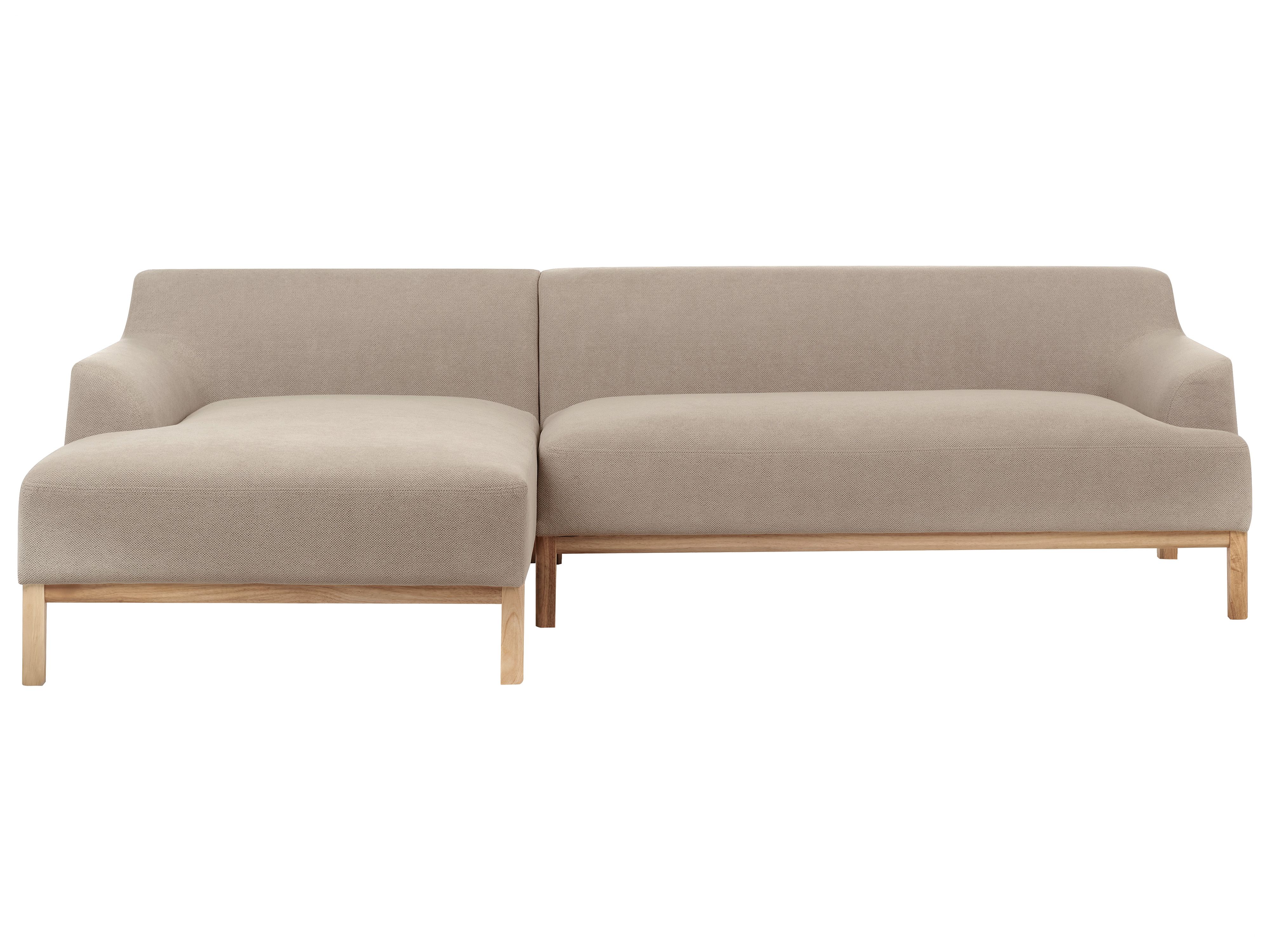 Corner Sofa 3 Seater SOSJO Fabric Taupe Right Hand