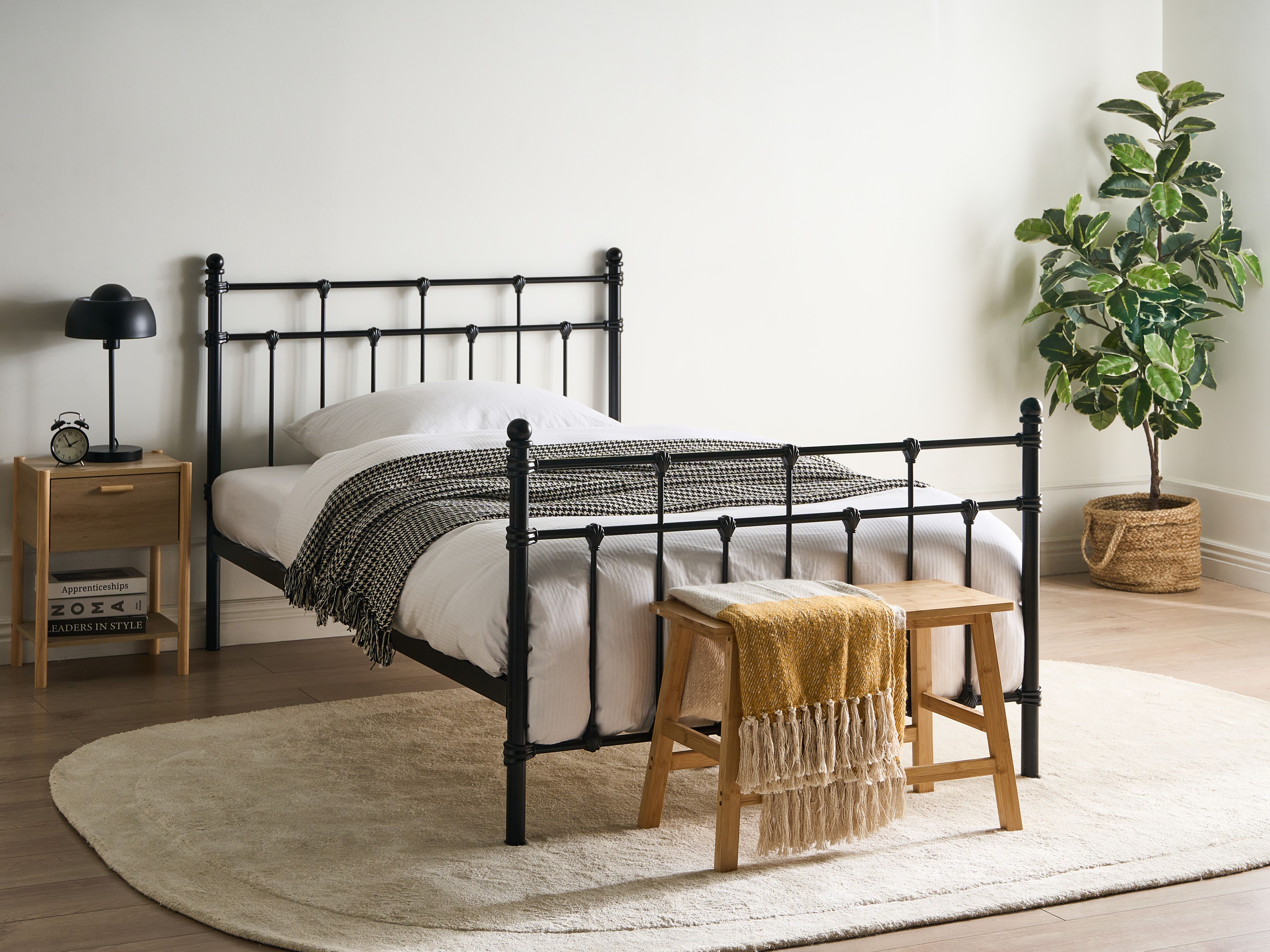 Bed Metal LYNX 120 x 200 cm (EU Small Double) Black