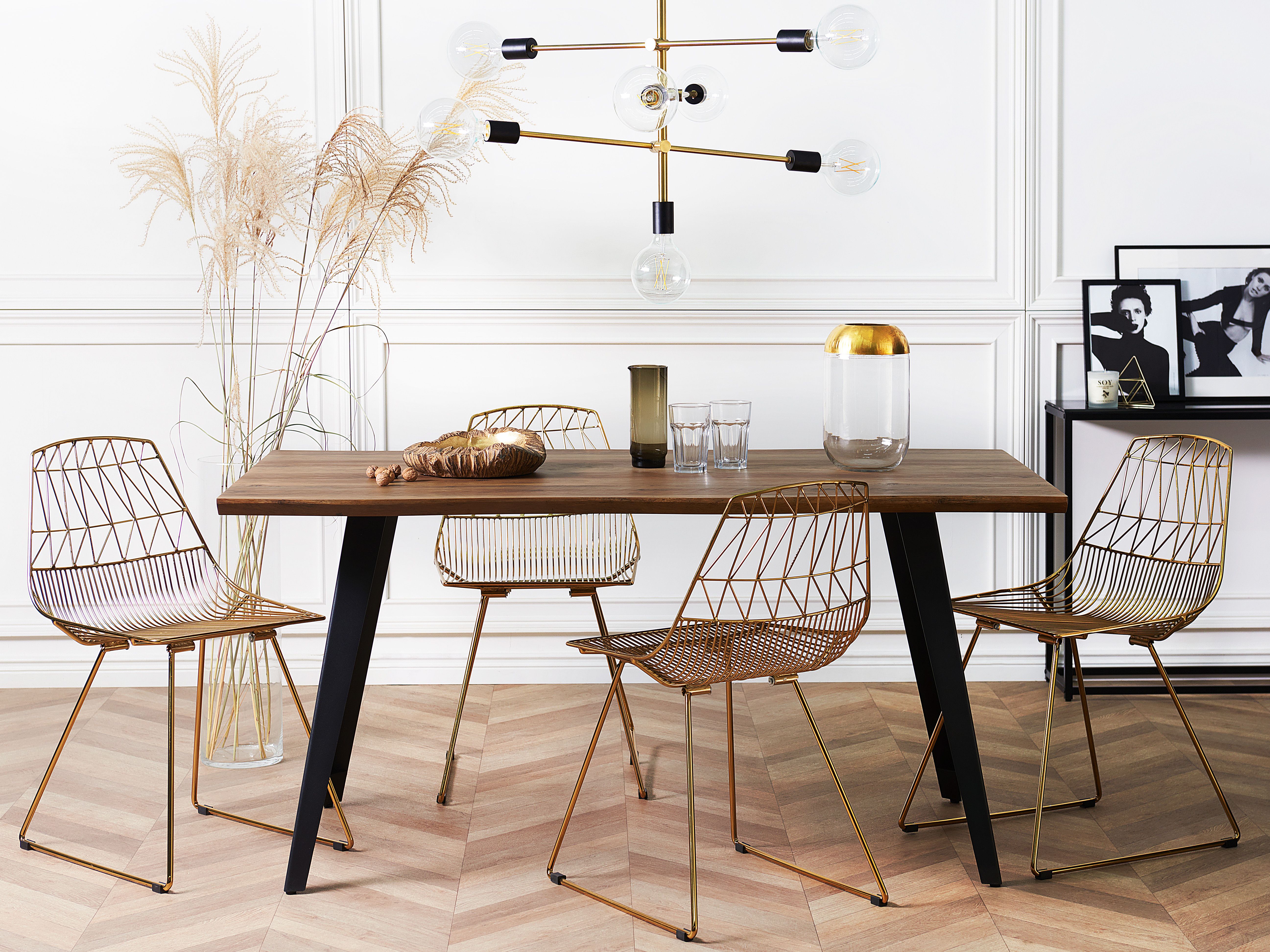 Dining Table WITNEY Dark Brown 160 cm 90 cm