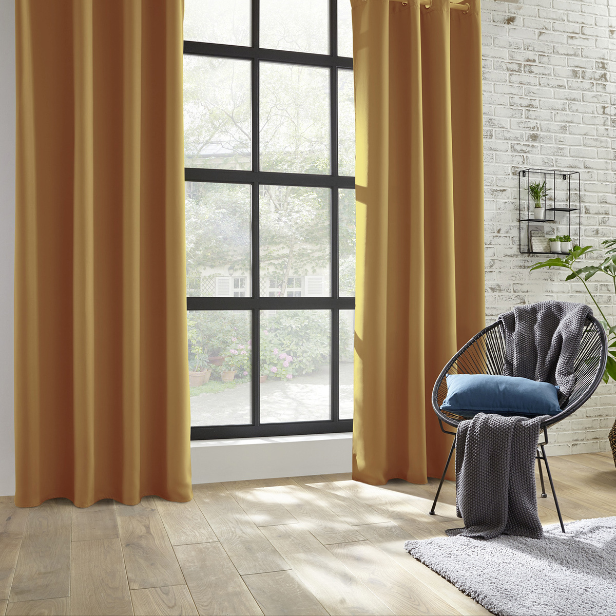 Blackout curtain Mustard yellow, 140x260 cm