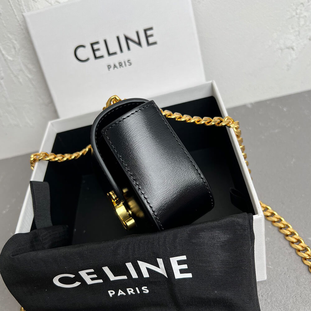 CELINE MINI CHAIN CLAUDE IN Shiny calfskin(HIGH-END GRADE)1:1High-quality replica