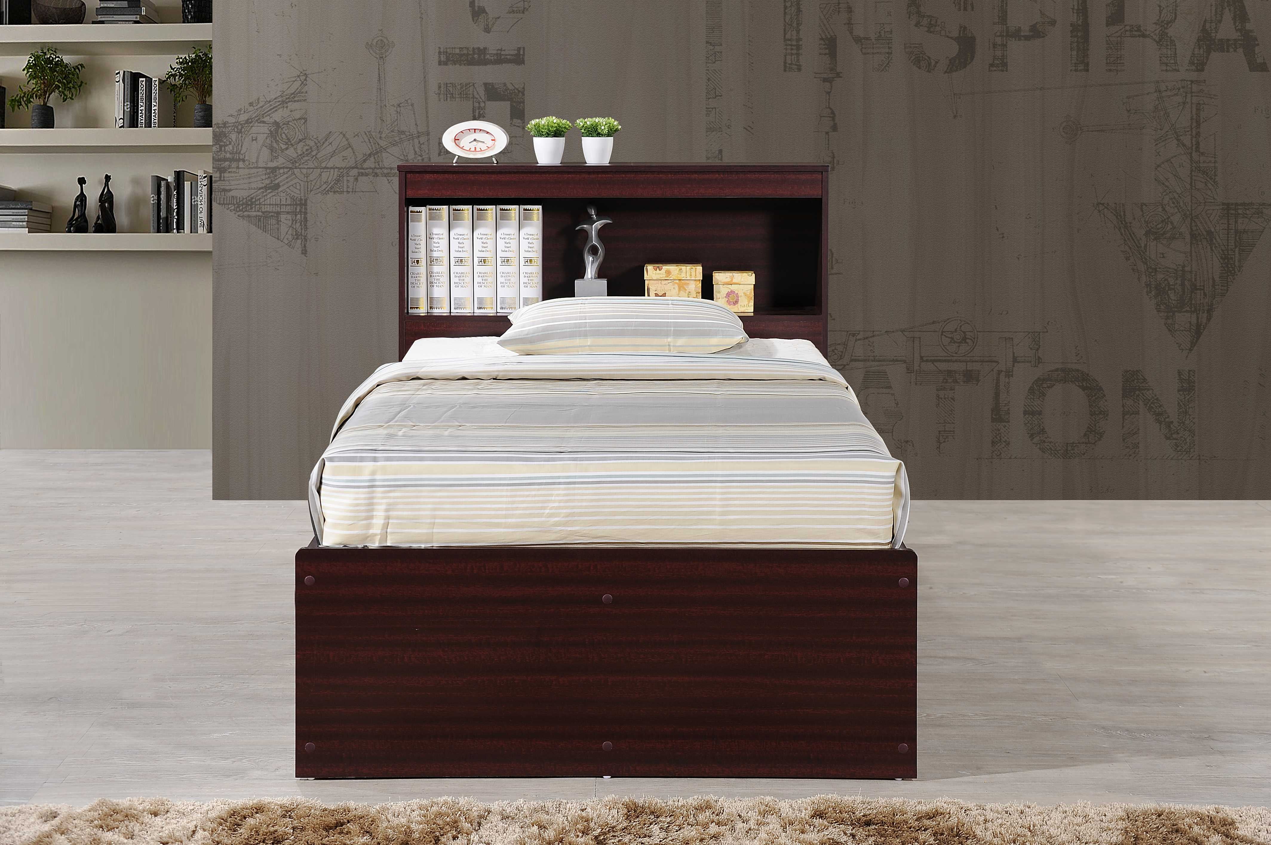 Hodedah Twin-Size Captain Bed with 3-Drawers and Headboard in White - Image 51